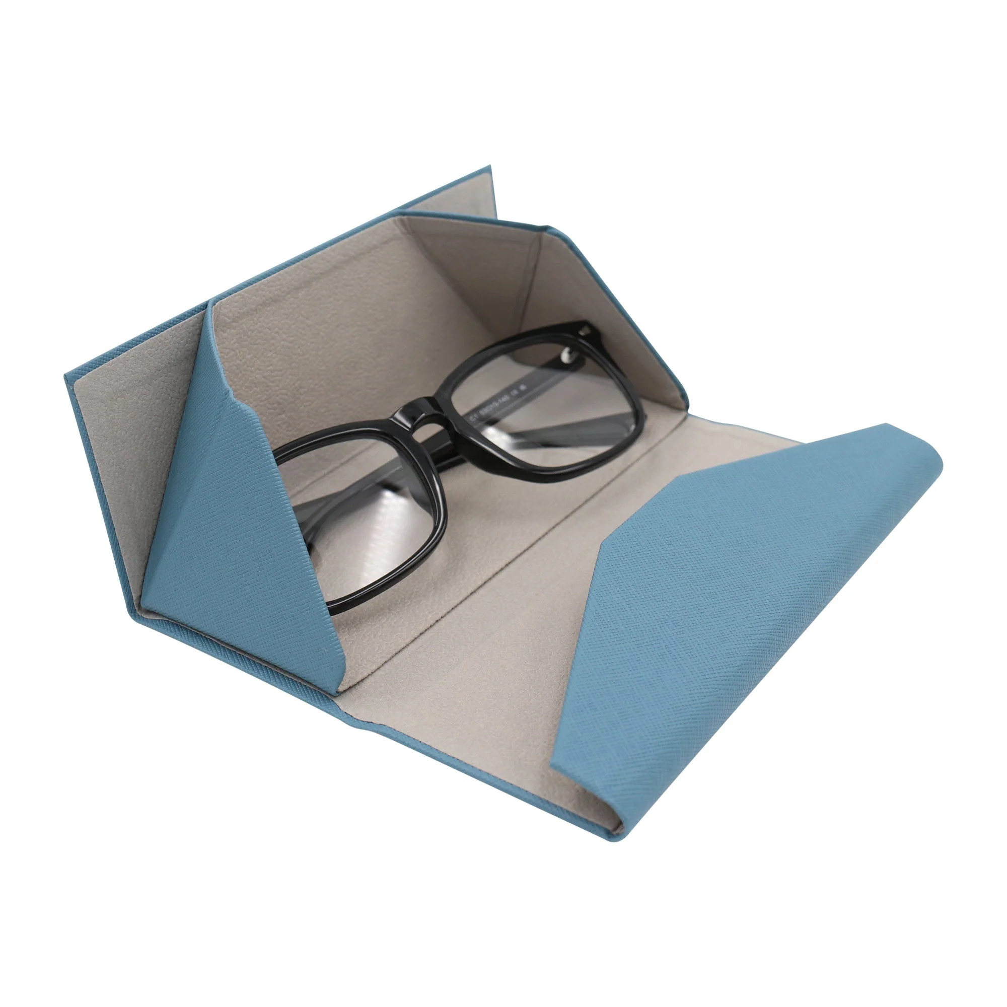 Pacific Blue Glasses Case - Vegan Leather Folding Hard Shell Case - Image 3