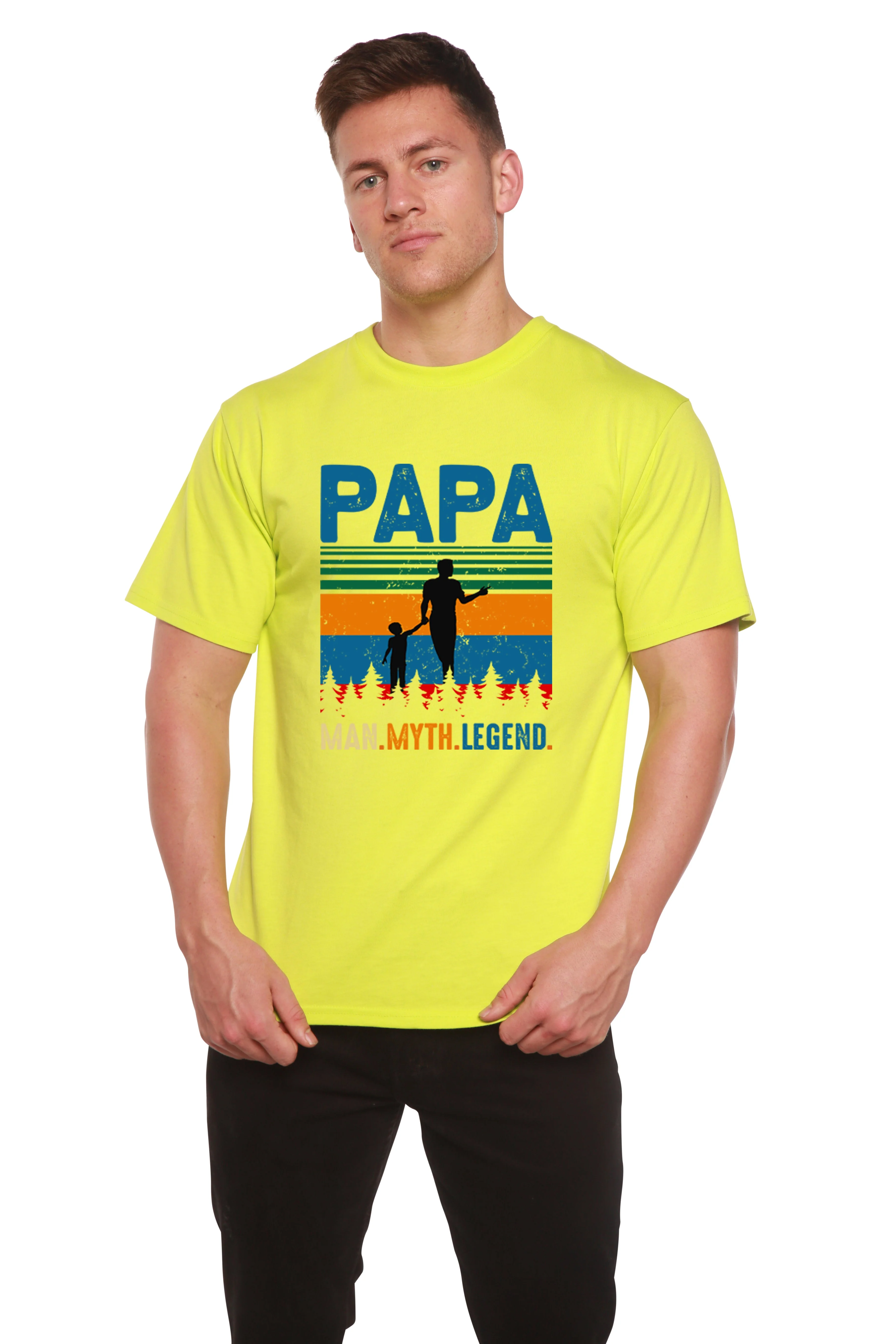Papa Man, Myth, Legend Men's Bamboo Viscose/Organic Cotton Short Sleeve Graphic T-Shirt - Image 7