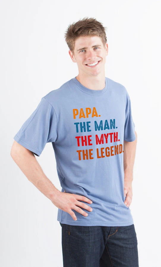 Papa, the Man, the Myth, the Legend Men's Bamboo Viscose/Organic Cotton Short Sleeve Graphic T-Shirt - Image 13
