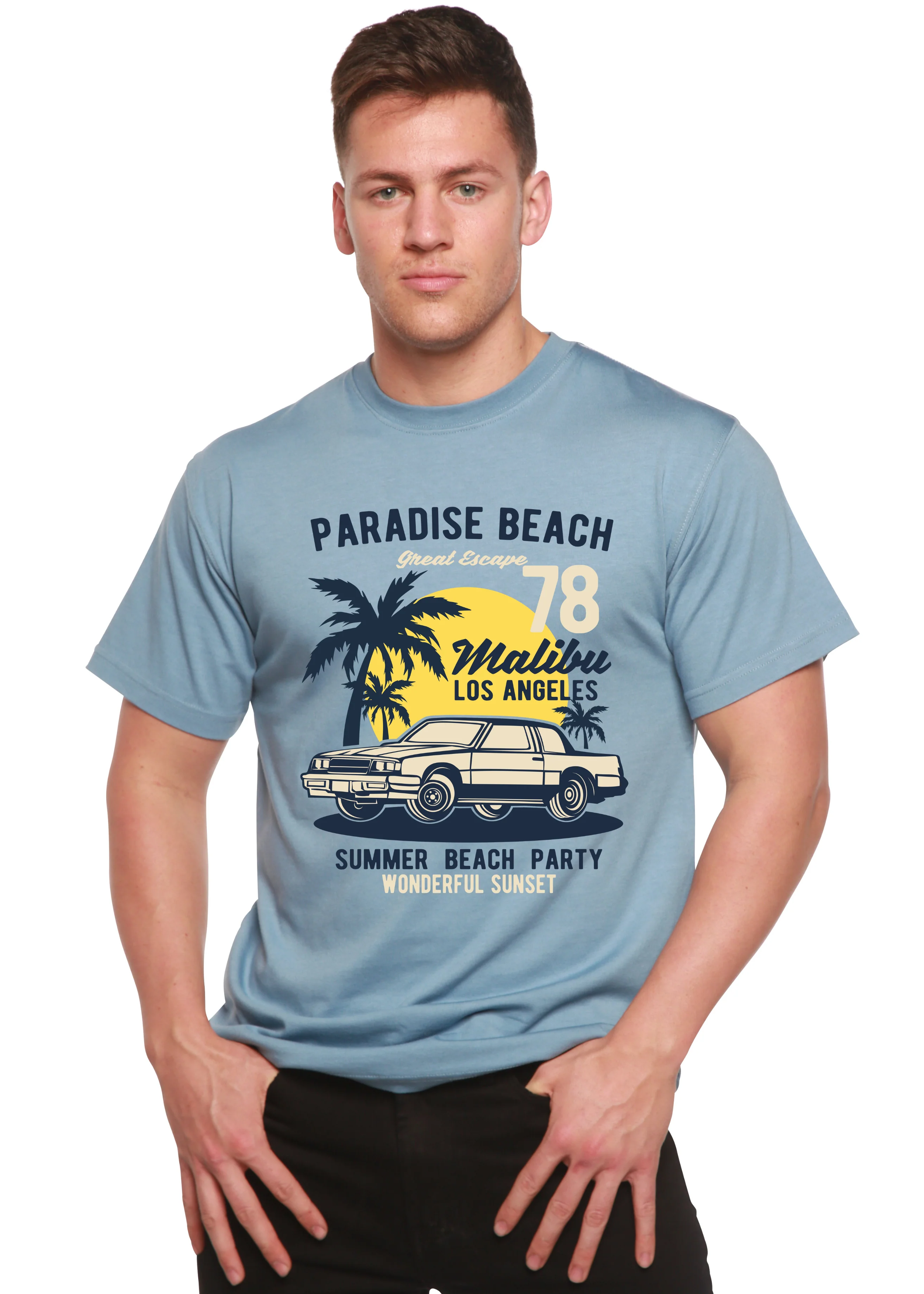 Paradise Beach Spun Bamboo® Men's Bamboo Viscose/Organic Cotton Short Sleeve Graphic T-Shirt - Image 3