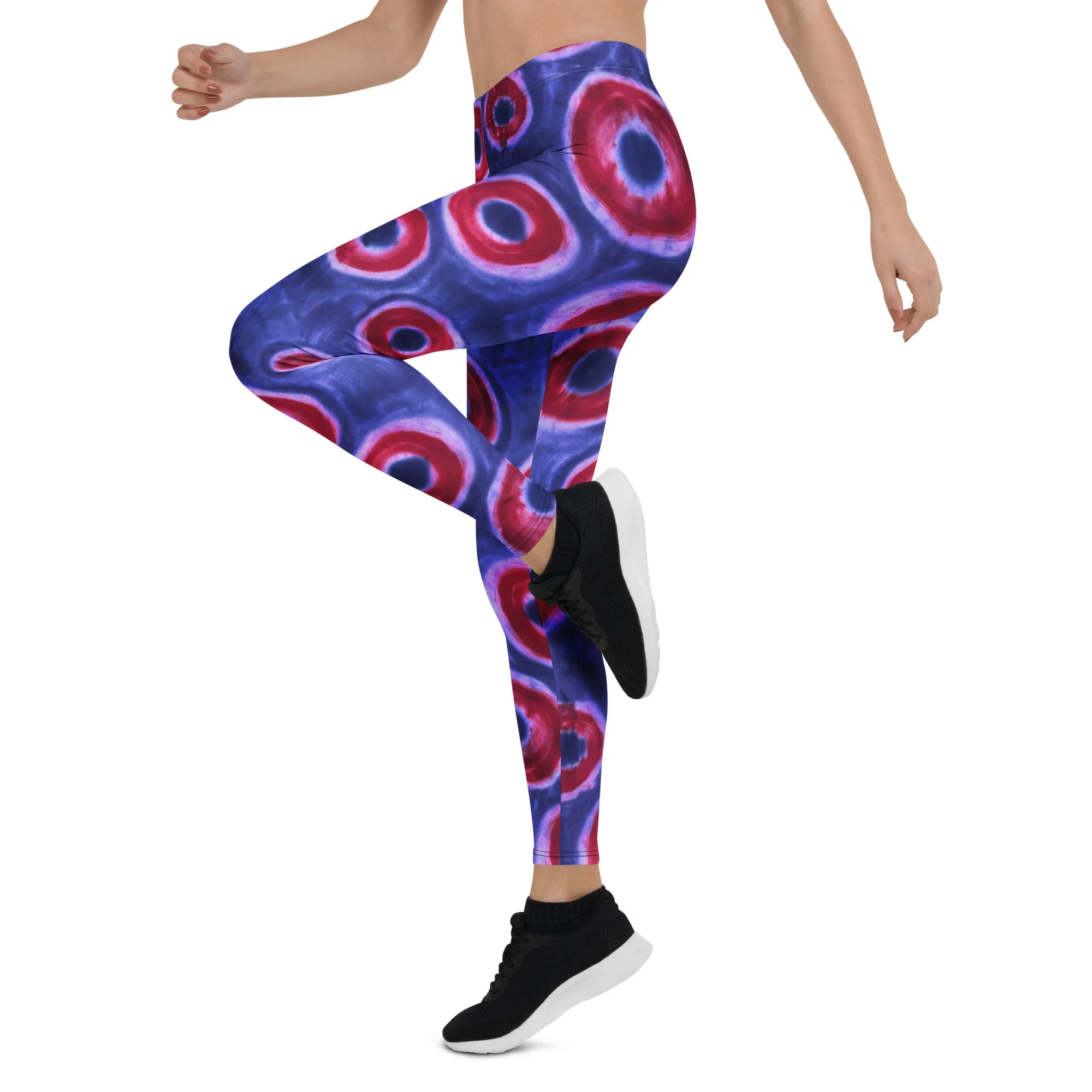 Phish Donuts Hand Dye Print Low Waist Leggings - Image 9