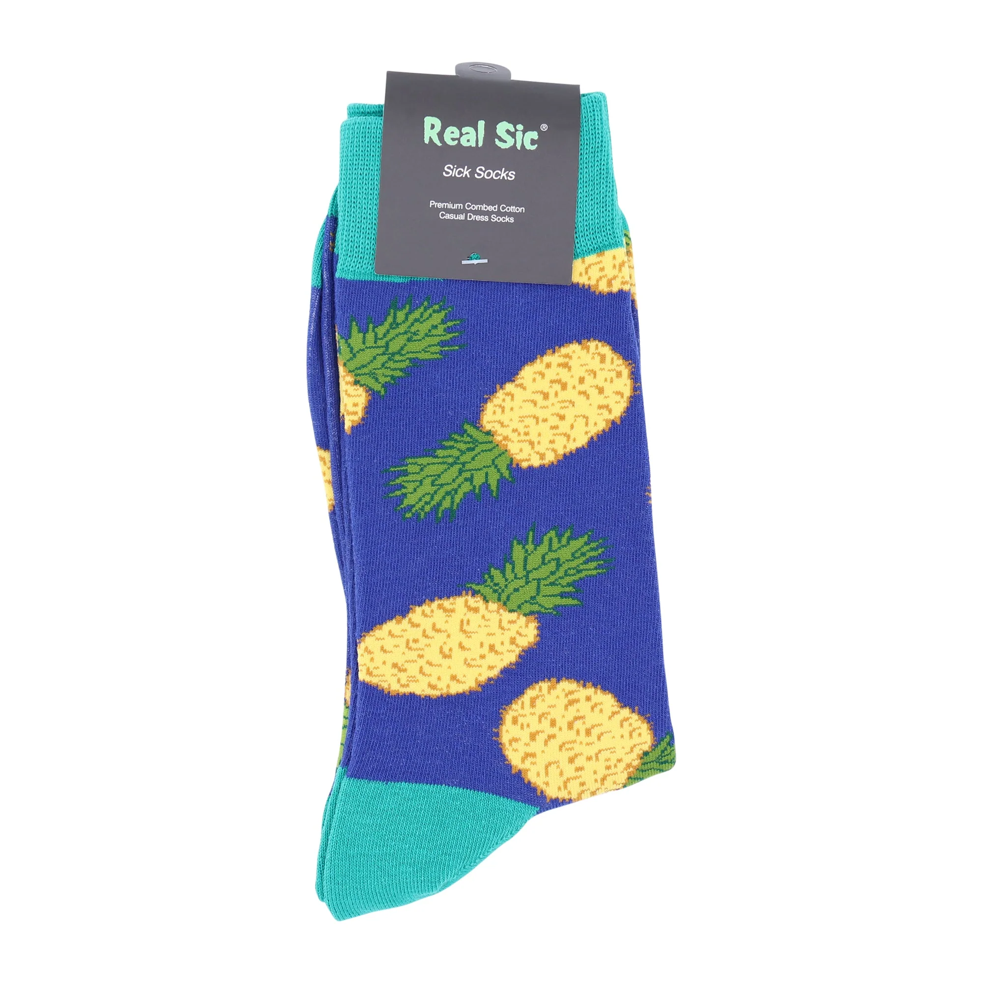 Pineapples (Royal Blue) Socks - Comfy Cotton for Men & Women - Image 2