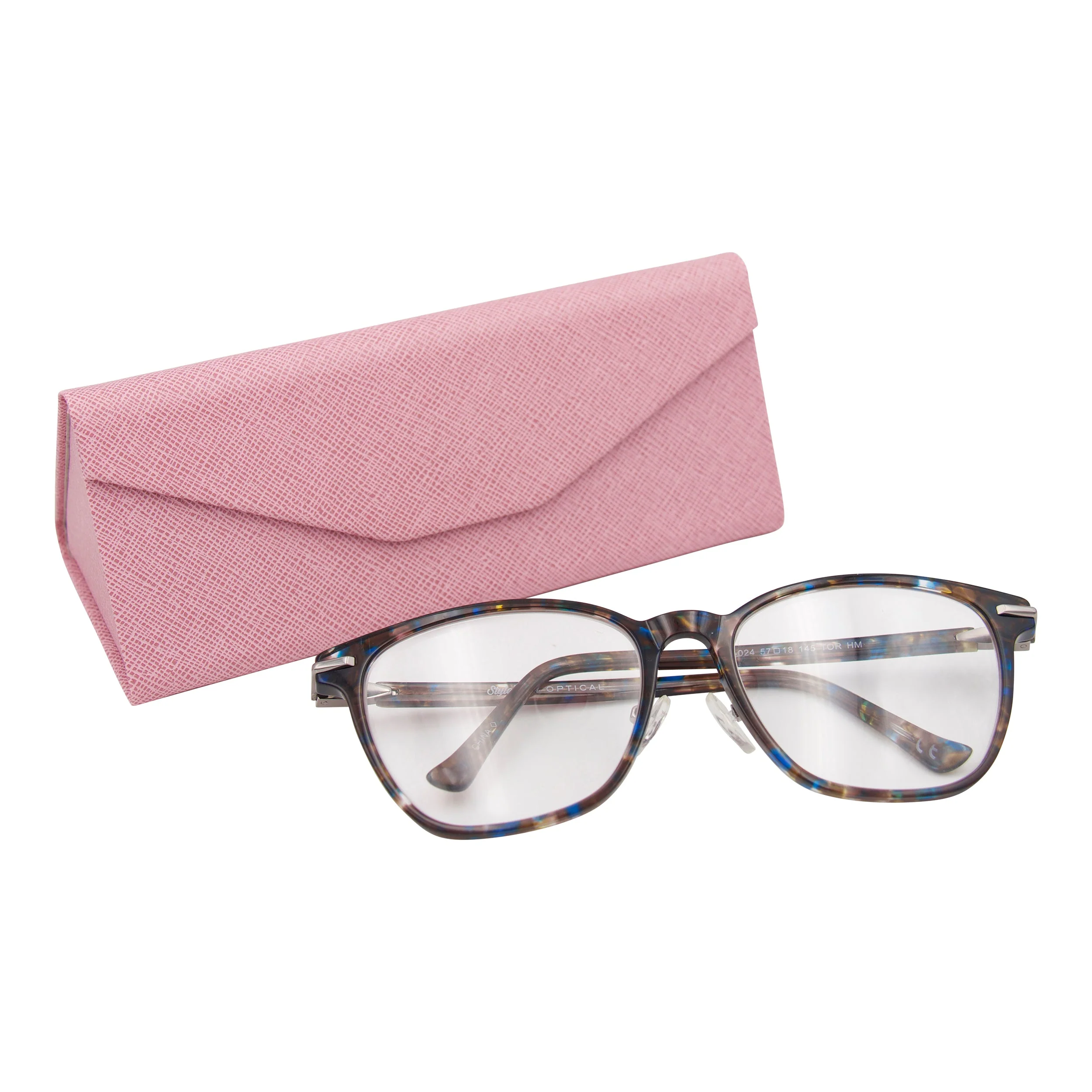 Pink Solid Color Glasses Case - Vegan Leather Magic Folding Hardcase - Image 4