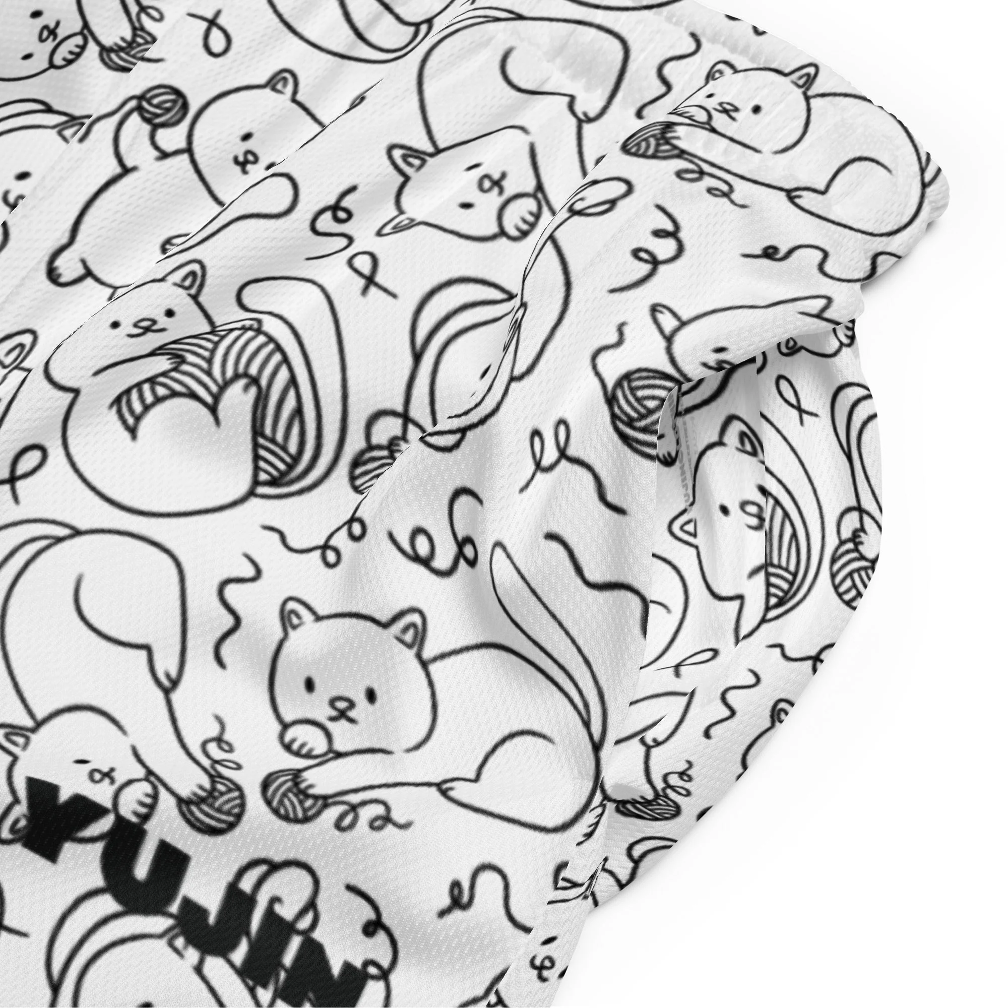 Playful Cat Mesh Shorts - Image 6