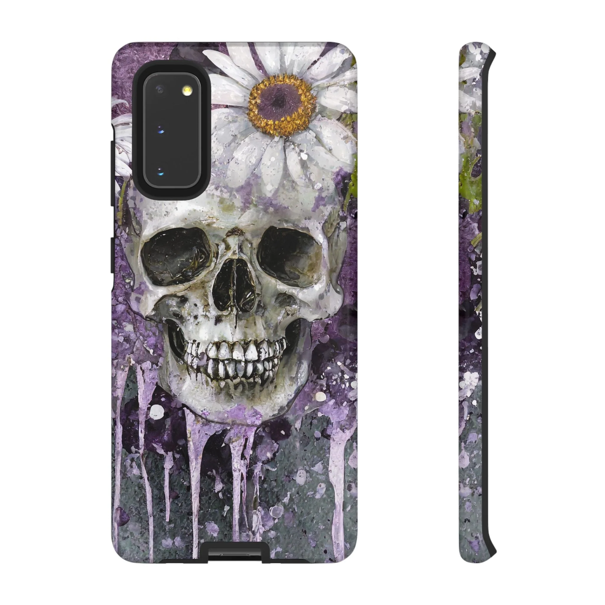 Plum Skull and Daisy Tough Phone Case - Image 13