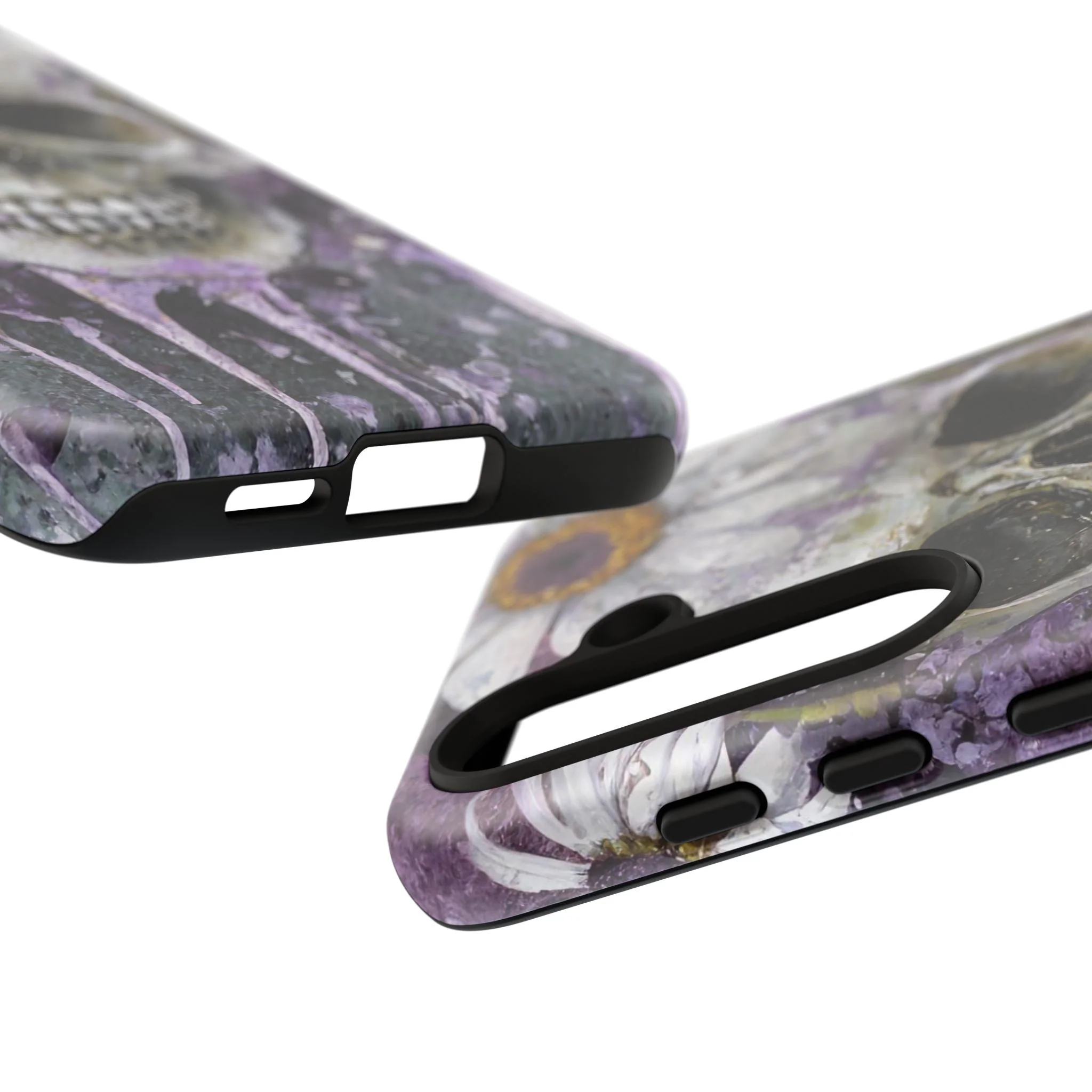 Plum Skull and Daisy Tough Phone Case - Image 87