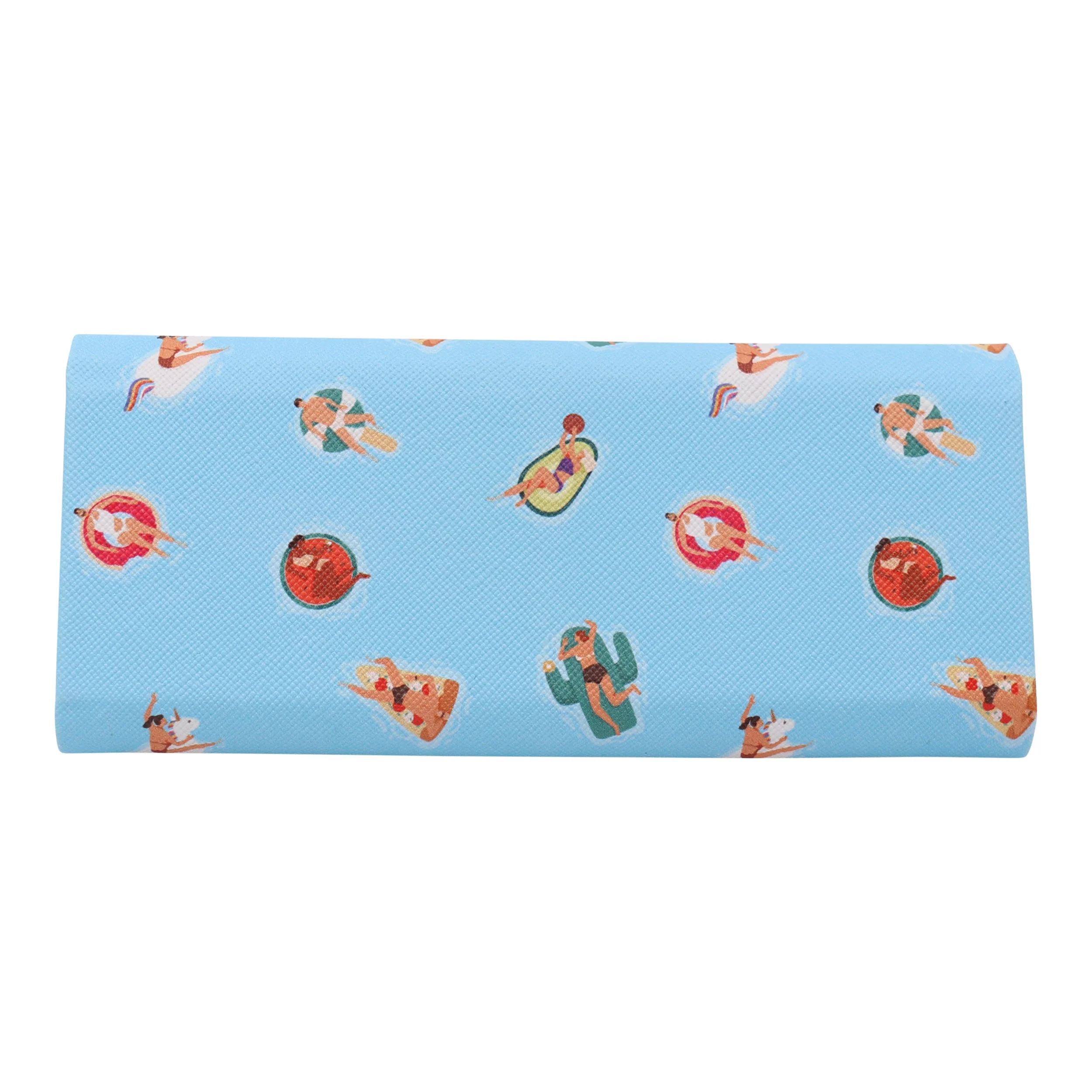Pool Time Print Glasses Case - Vegan Leather Magic Folding Hardcase - Image 2