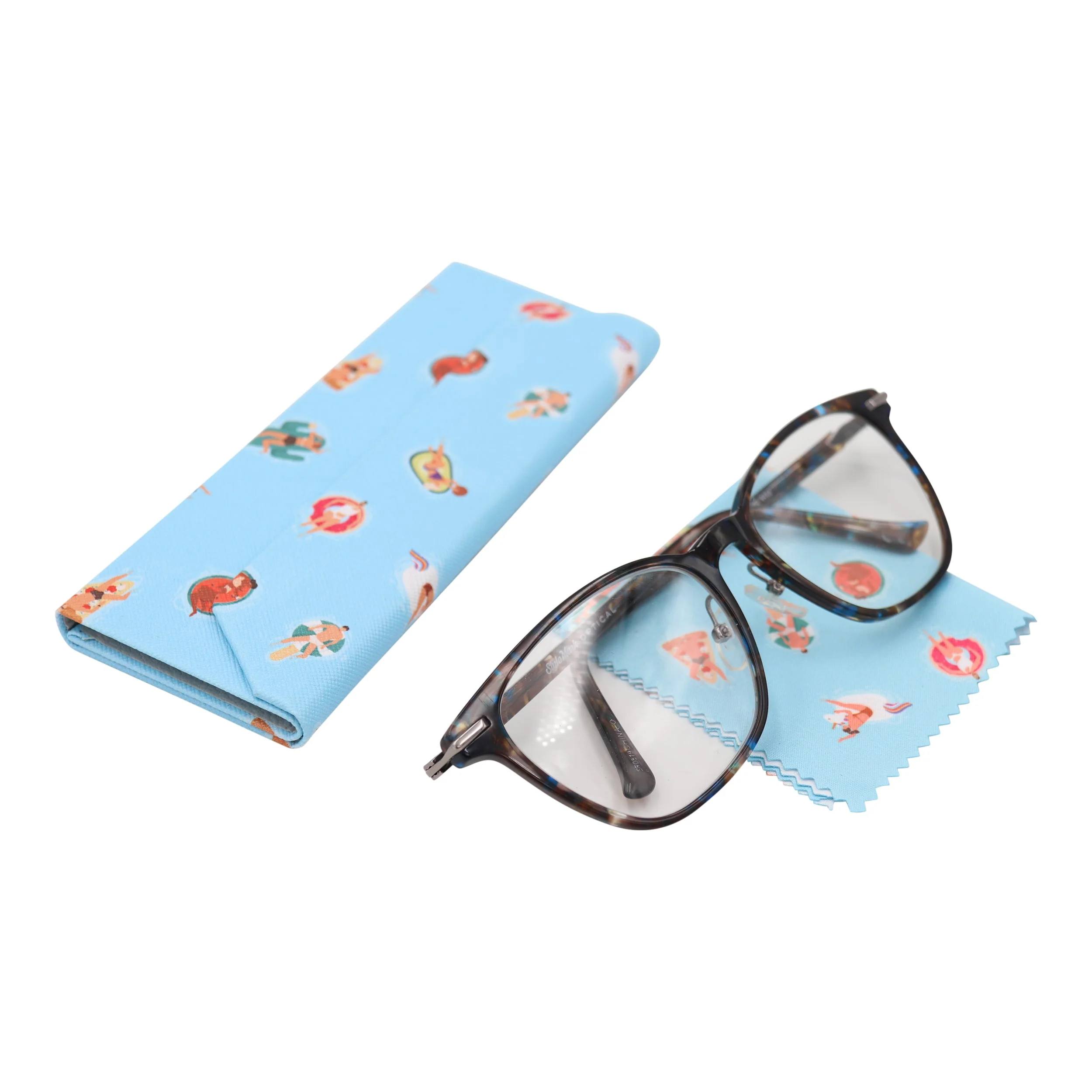 Pool Time Print Glasses Case - Vegan Leather Magic Folding Hardcase - Image 4