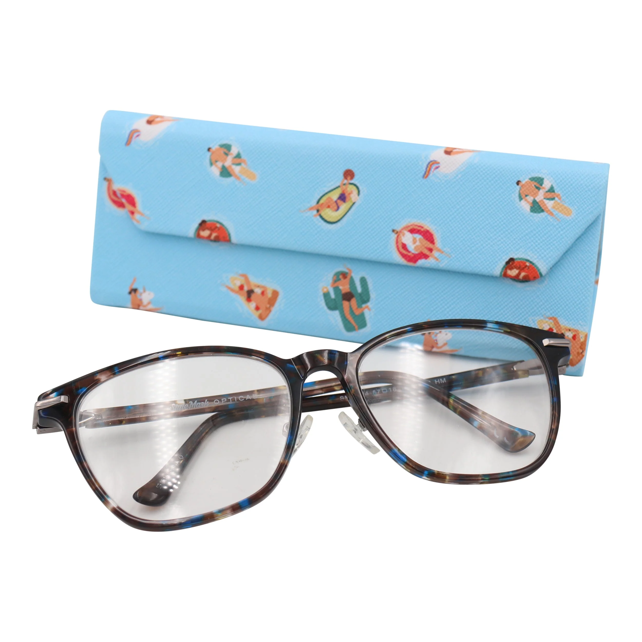 Pool Time Print Glasses Case - Vegan Leather Magic Folding Hardcase - Image 5
