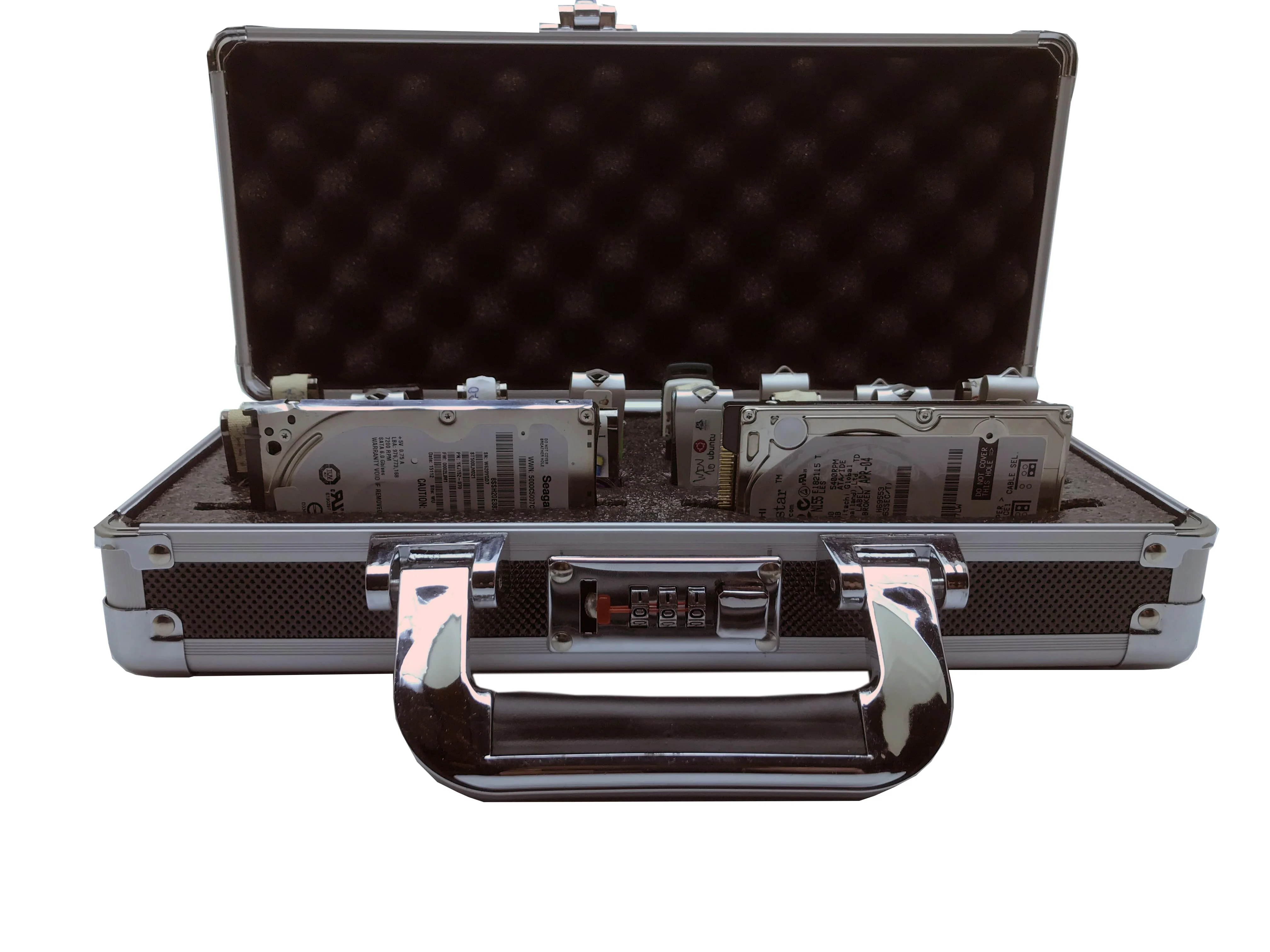 Aluminum USB Drive Organizer Case (24 + 2 Slots with Handle) – Shockproof Antistatic Storage Box with Lock - Image 3