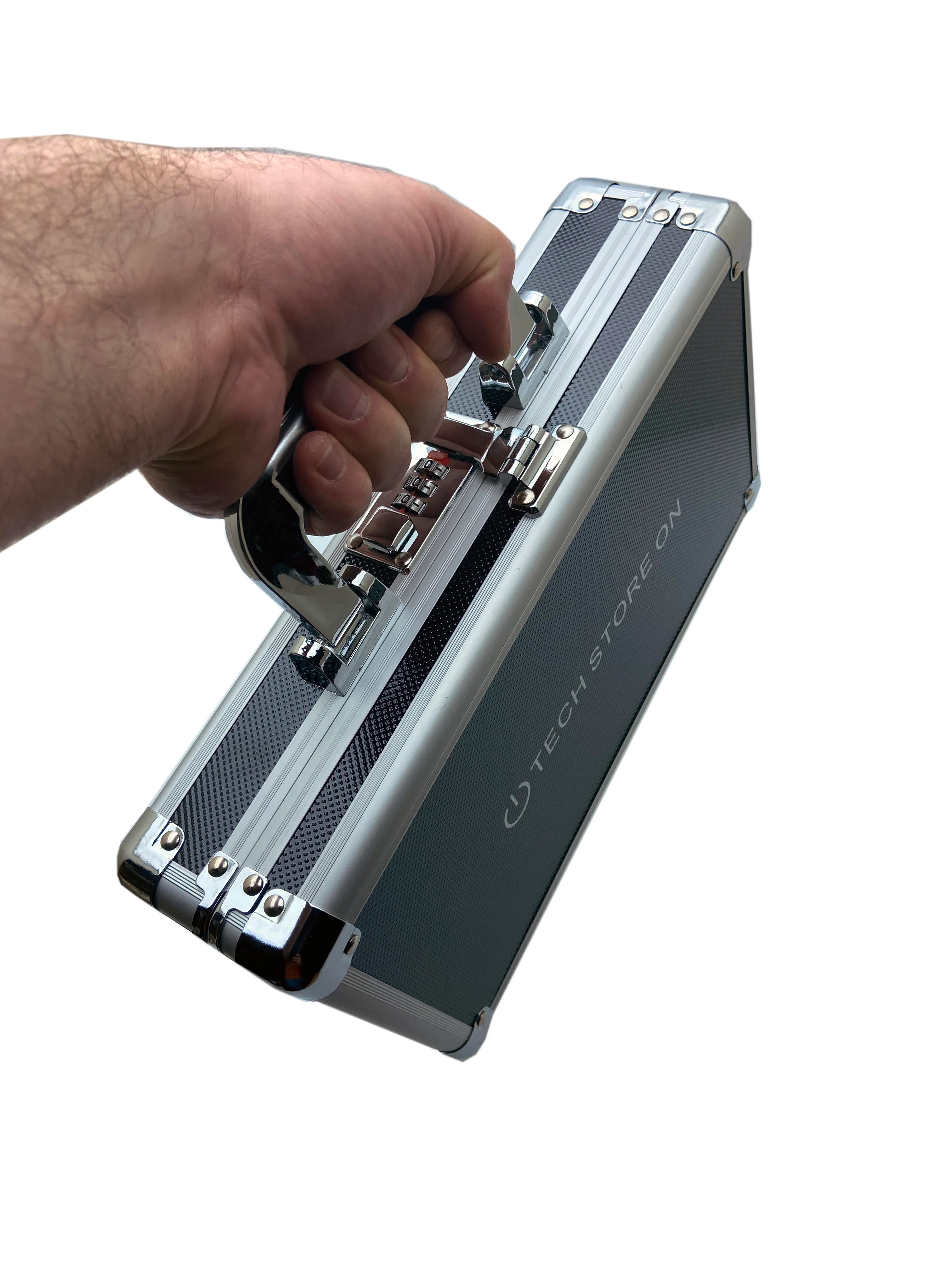 Aluminum USB Drive Organizer Case (48 Slots with Handle) – Shockproof Antistatic Storage Box - Image 3