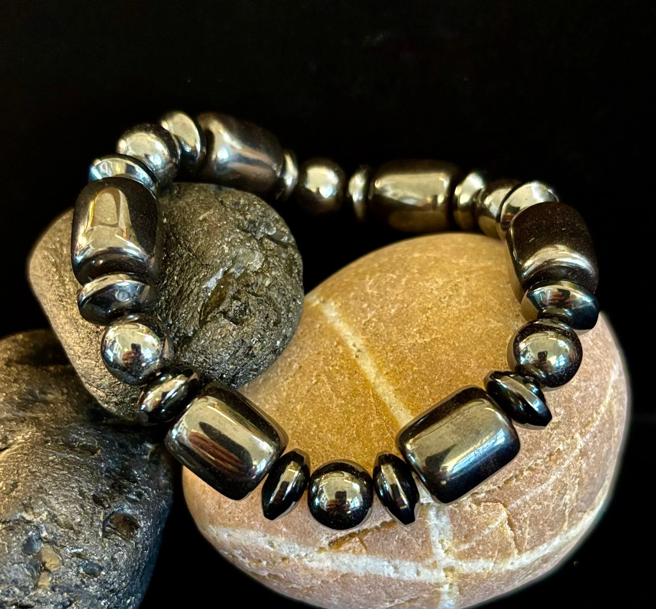 Power Play Bracelet | Geometric Healing Stone for Strength & Style (Large Wrists) - Image 6