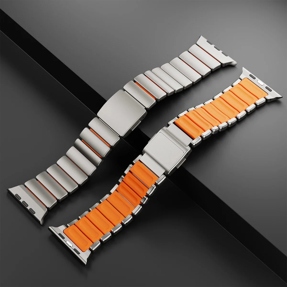 Premium Stainless Steel and Titanium Apple Watch Band | Soft Silicone Lining - Image 3