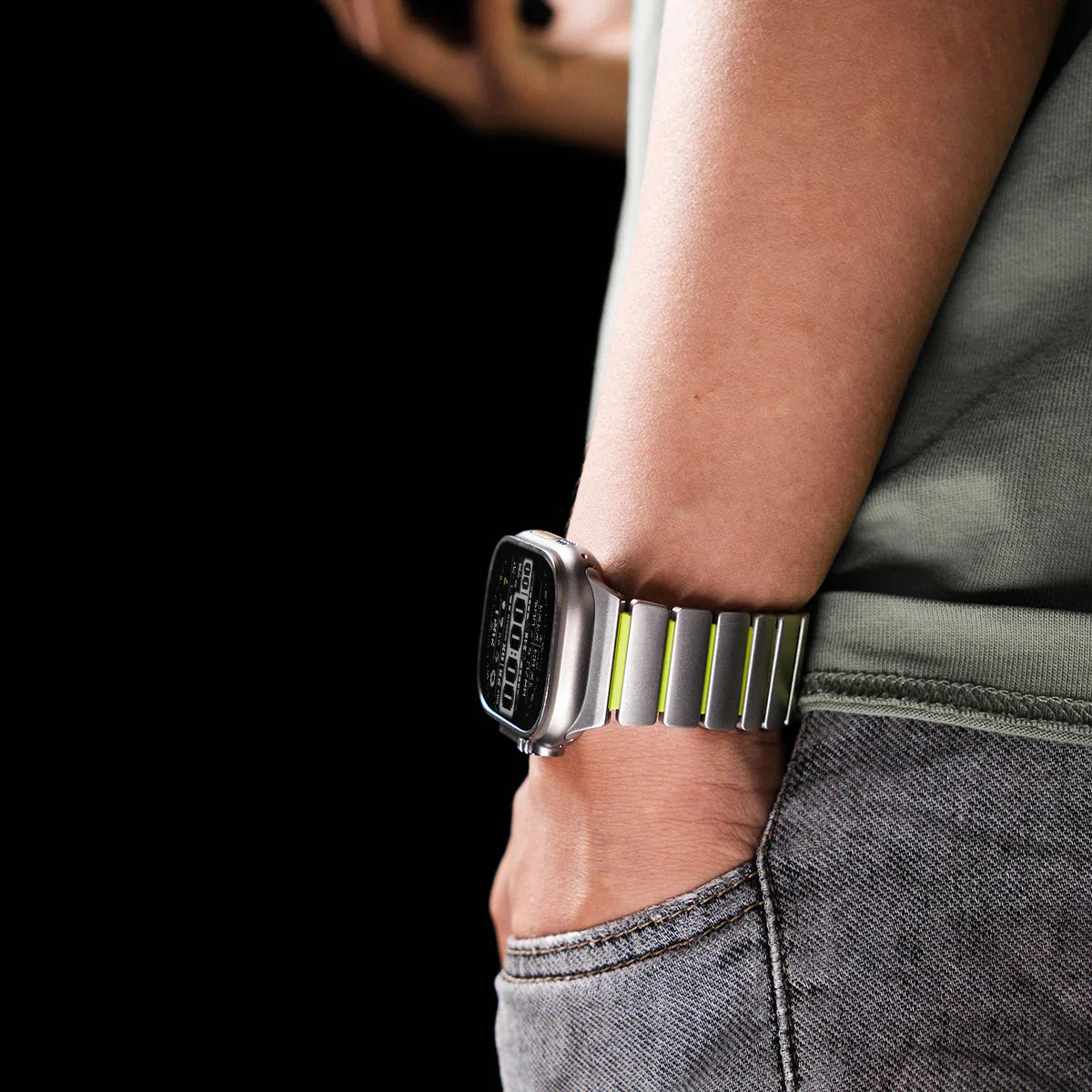 Premium Stainless Steel and Titanium Apple Watch Band | Soft Silicone Lining - Image 9
