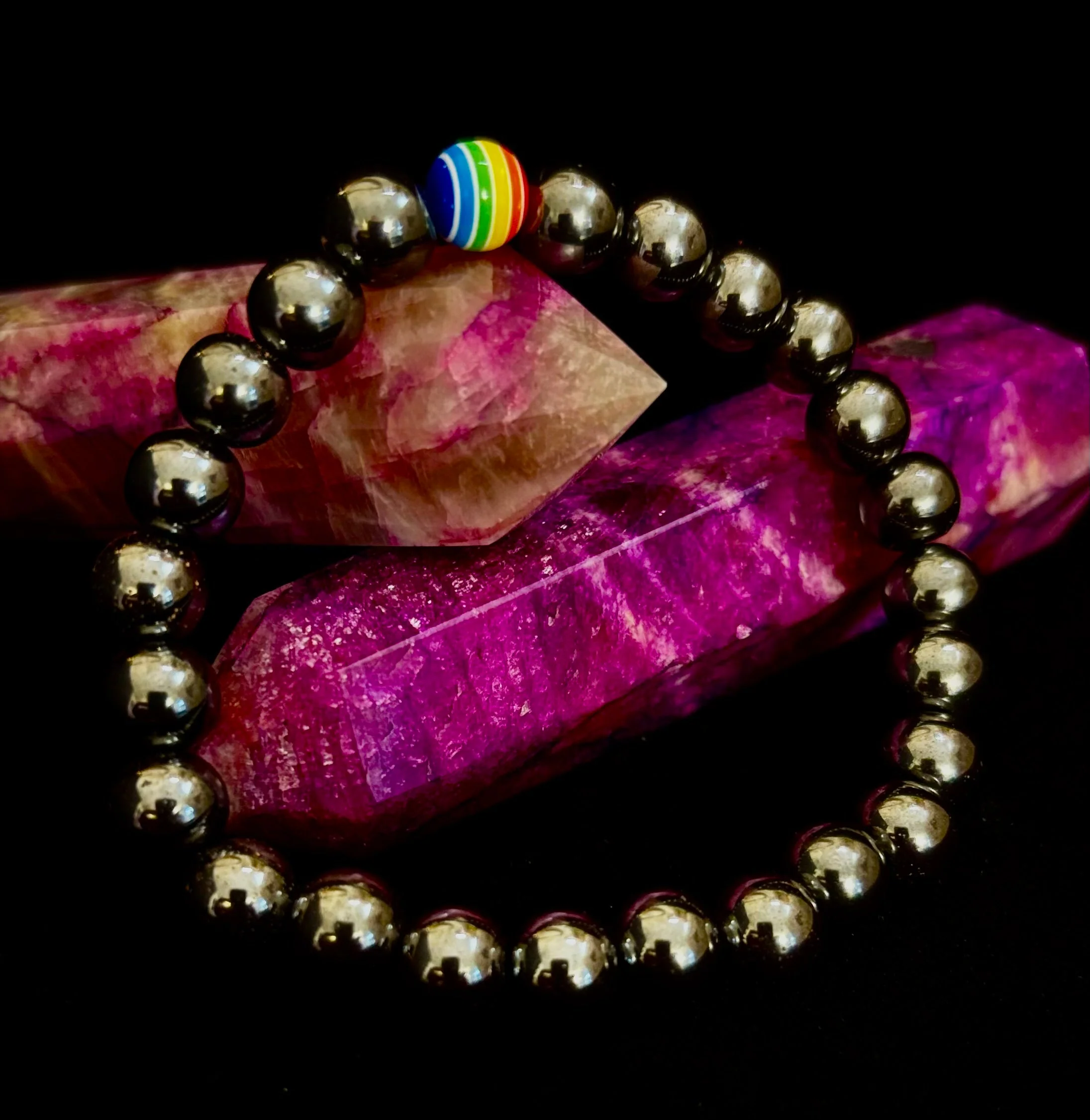 Pride & Power Magnetic Bracelet β Strength β’ Balance β’ Unity (Medium Wrists) - Image 2
