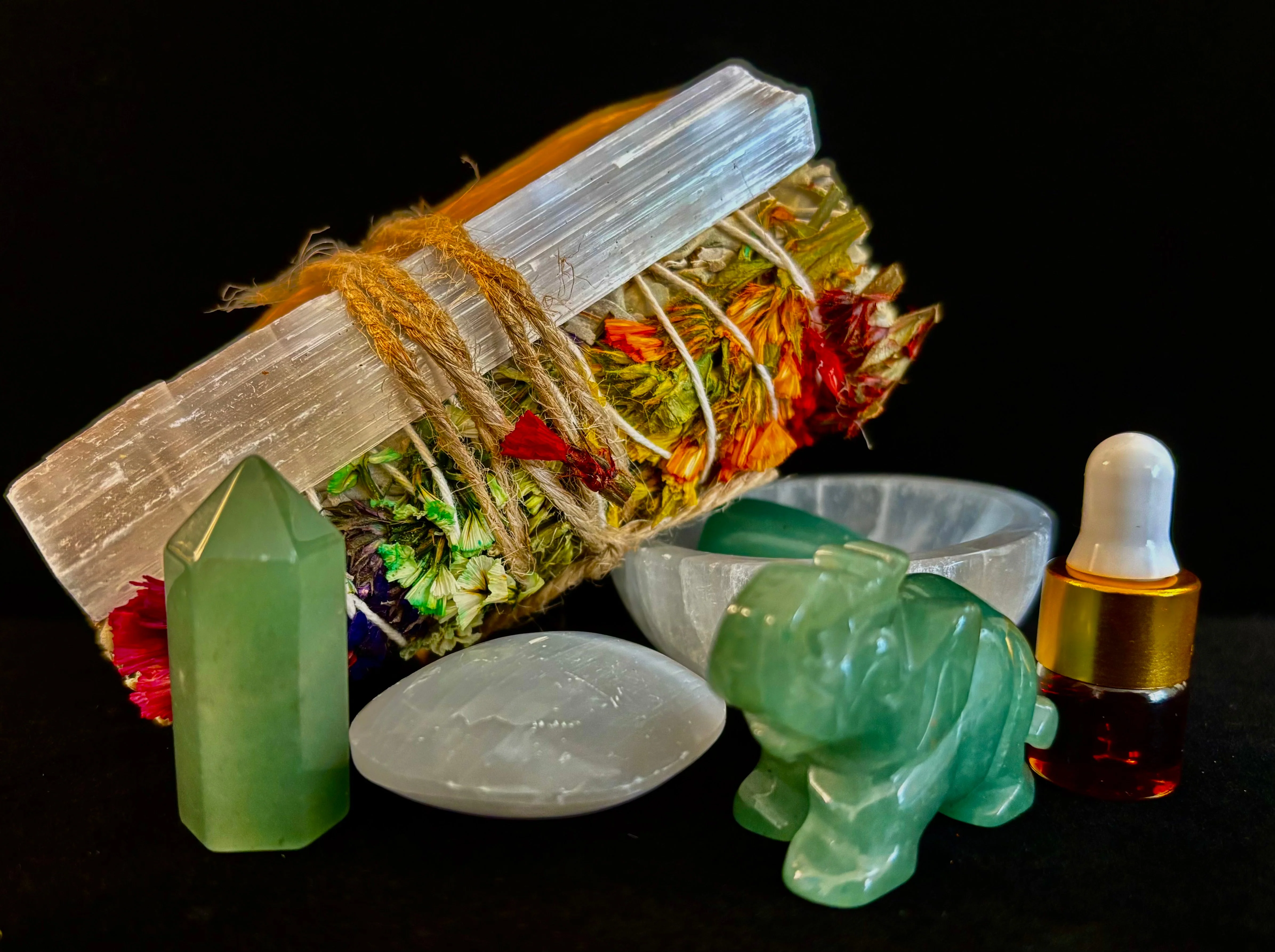 Prosperity & Protection Gift Box β Jade & Selenite Energy Set - Image 3