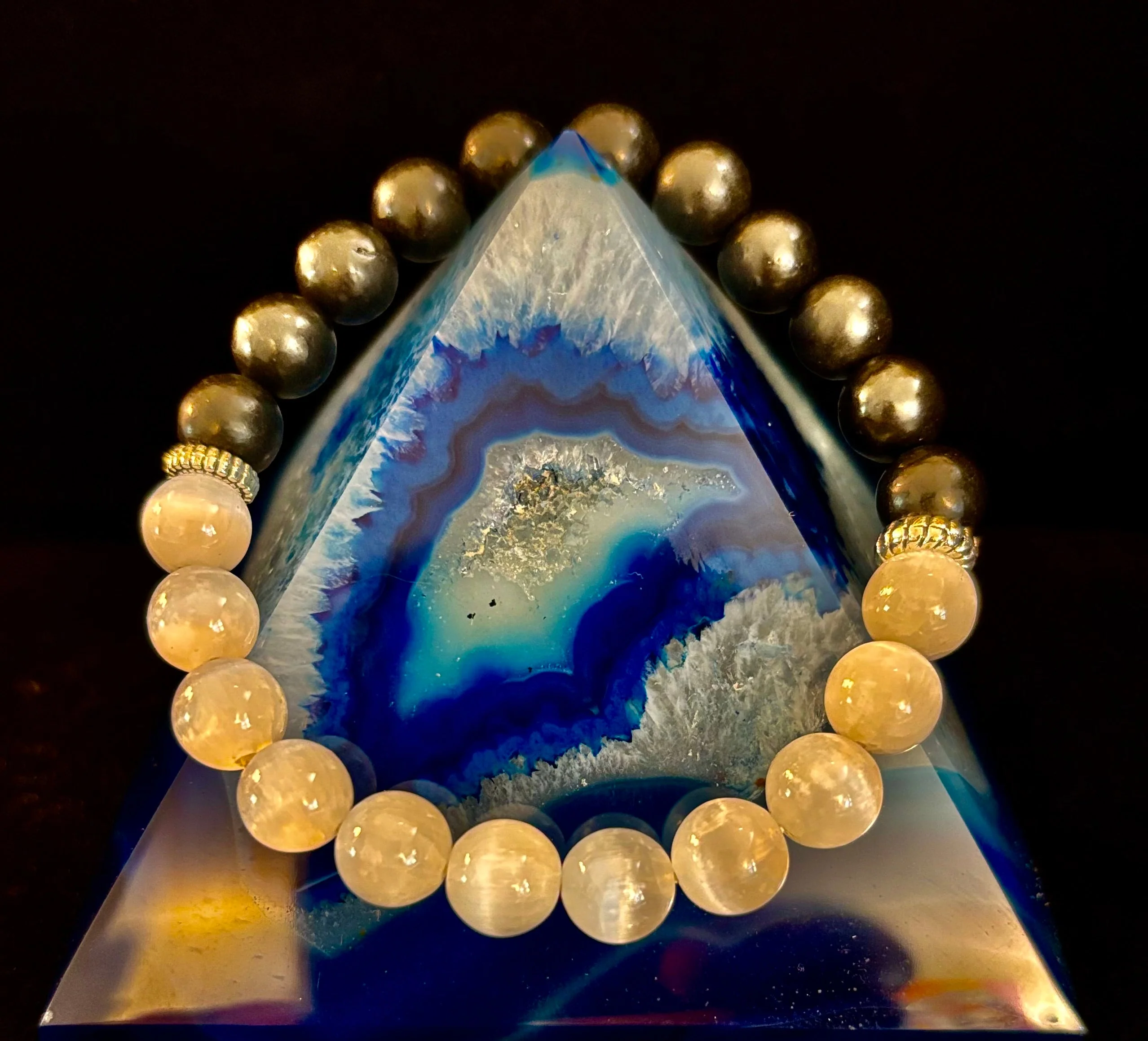 Protection Intention Bracelet β Shungite & Selenite Energy Bracelet - Image 6