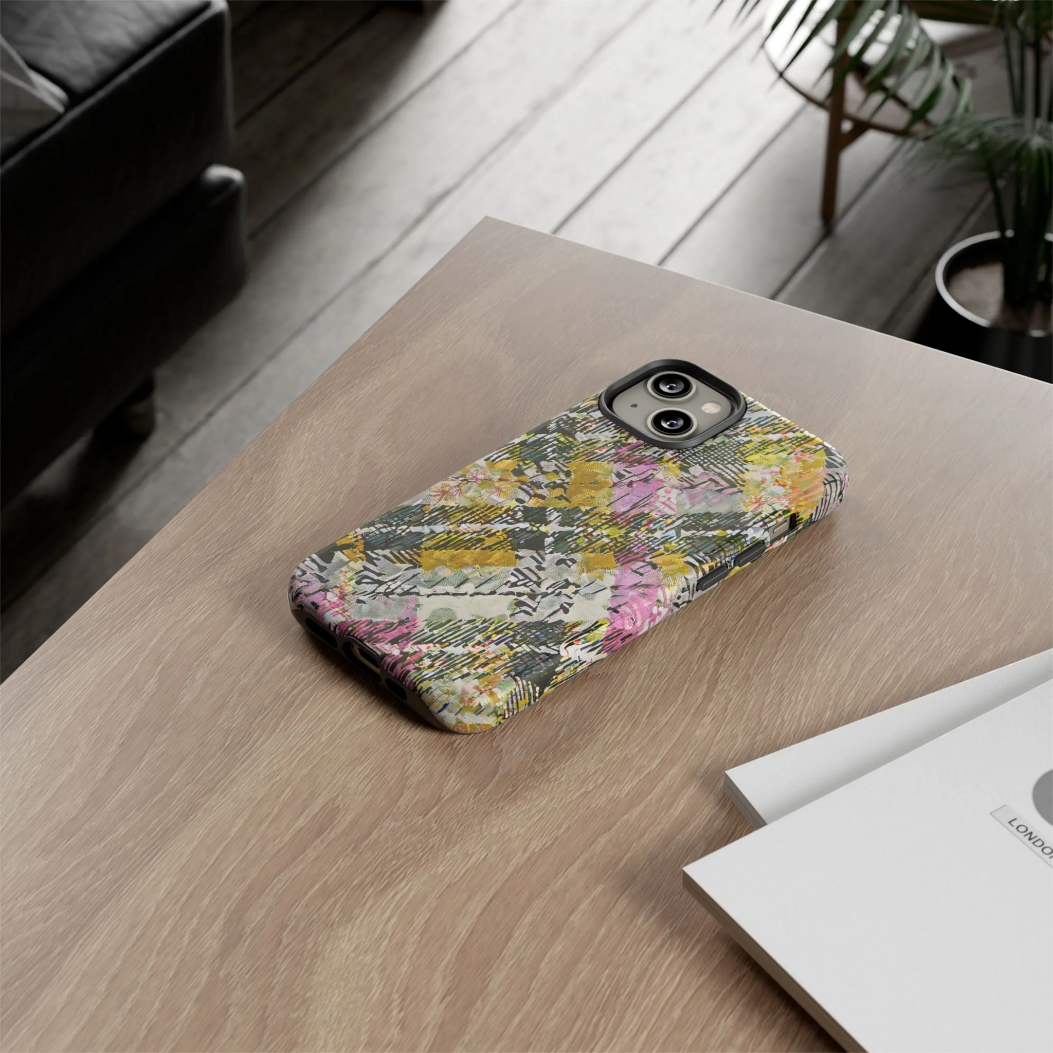 Purple Plaid Floral Artistic Tough Phone Case - Image 72