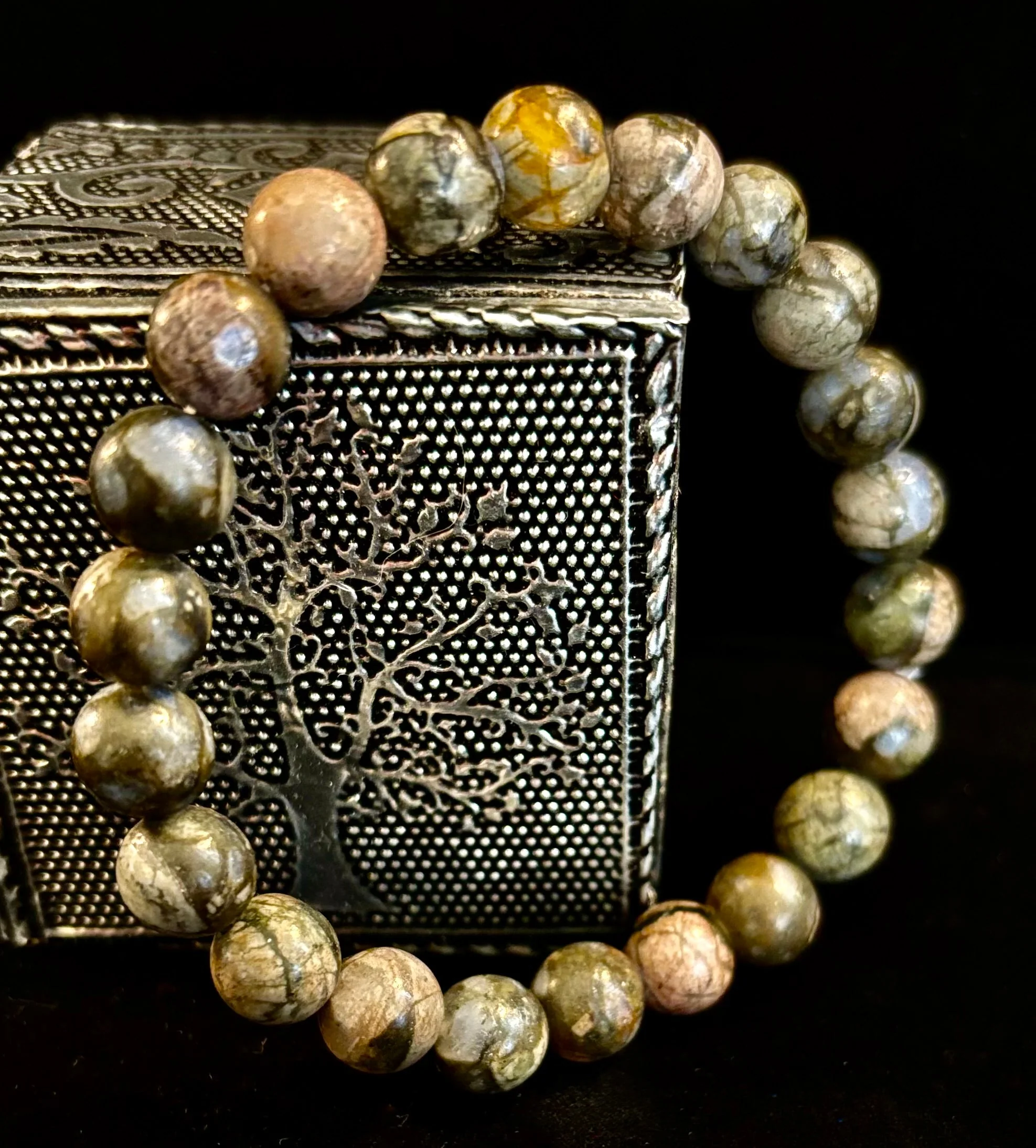 Que Sera Sera Natural Stone Bracelet | 8mm Beads for Small to Medium Wrists - Image 11