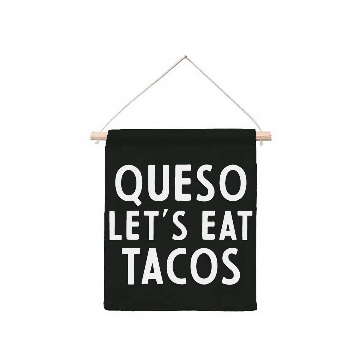 Queso Let's Eat Tacos Hanging Canvas Banner - Image 4