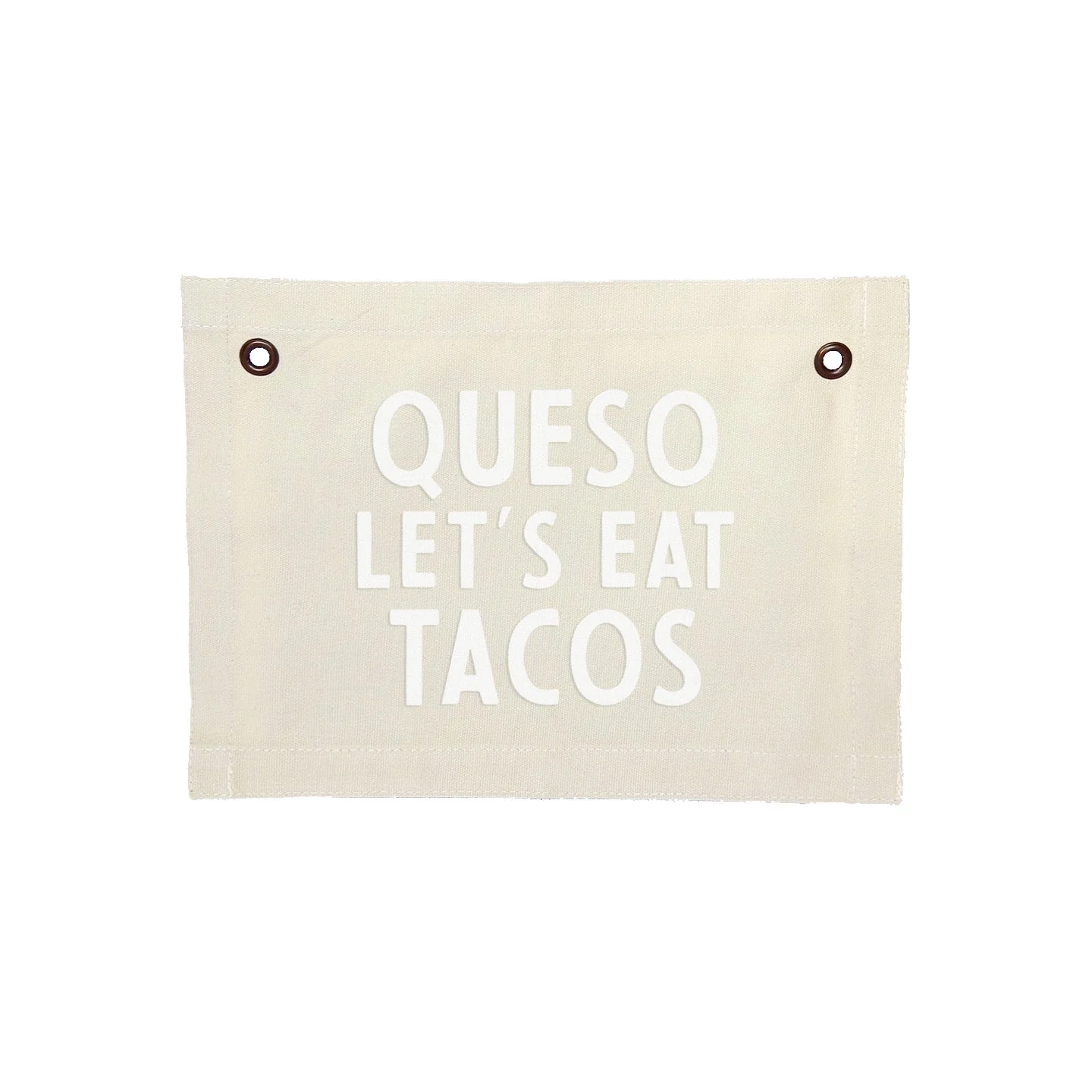 Queso Let's Eat Tacos Small Canvas Flag - Image 11