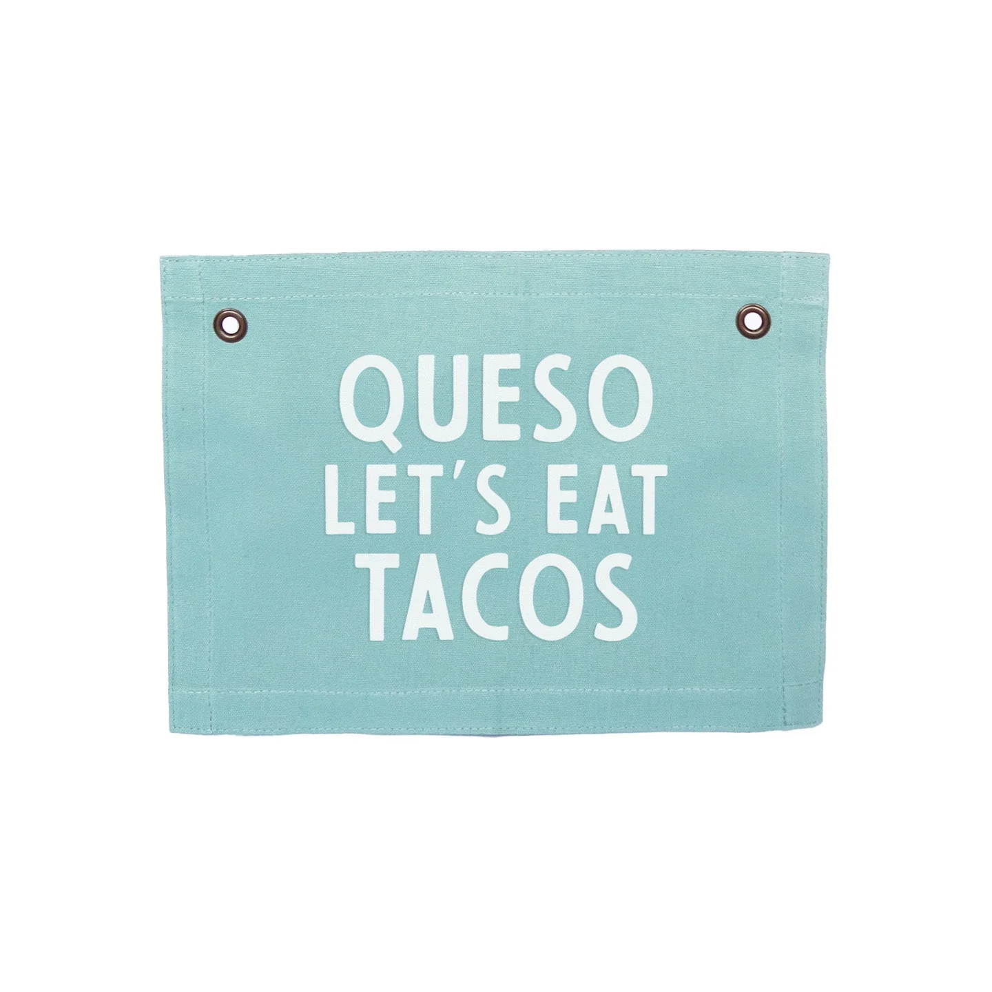 Queso Let's Eat Tacos Small Canvas Flag - Image 5