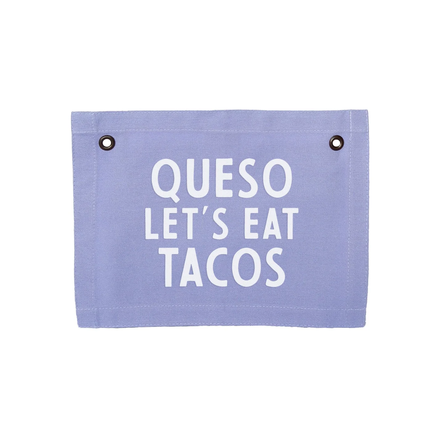 Queso Let's Eat Tacos Small Canvas Flag - Image 9