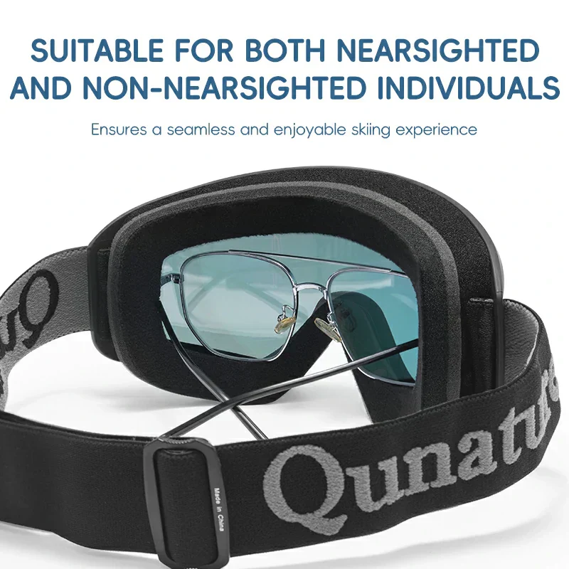 Qunature Anti-Fog Cylindrical Ski Goggles Double-Layer Lenses UV400 Protection - Image 8
