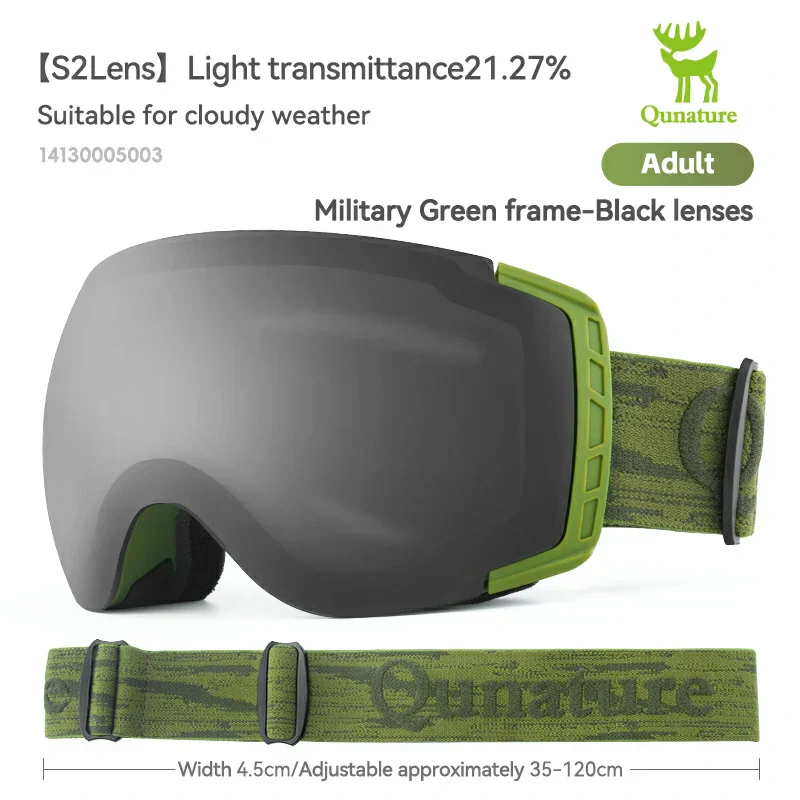 Qunature Anti-Fog Ski Goggles UV400 Protection Double-Layer Lenses for Clear View - Image 6