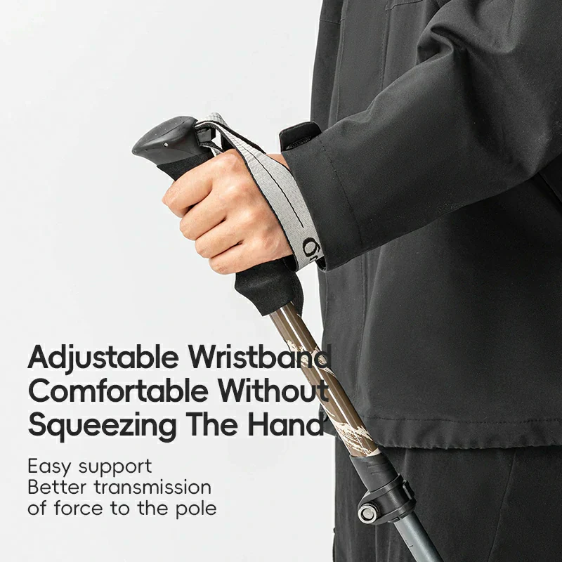 Qunature Foldable Lightweight Aluminum Trekking Pole with Adjustable Height and Grip - Image 7