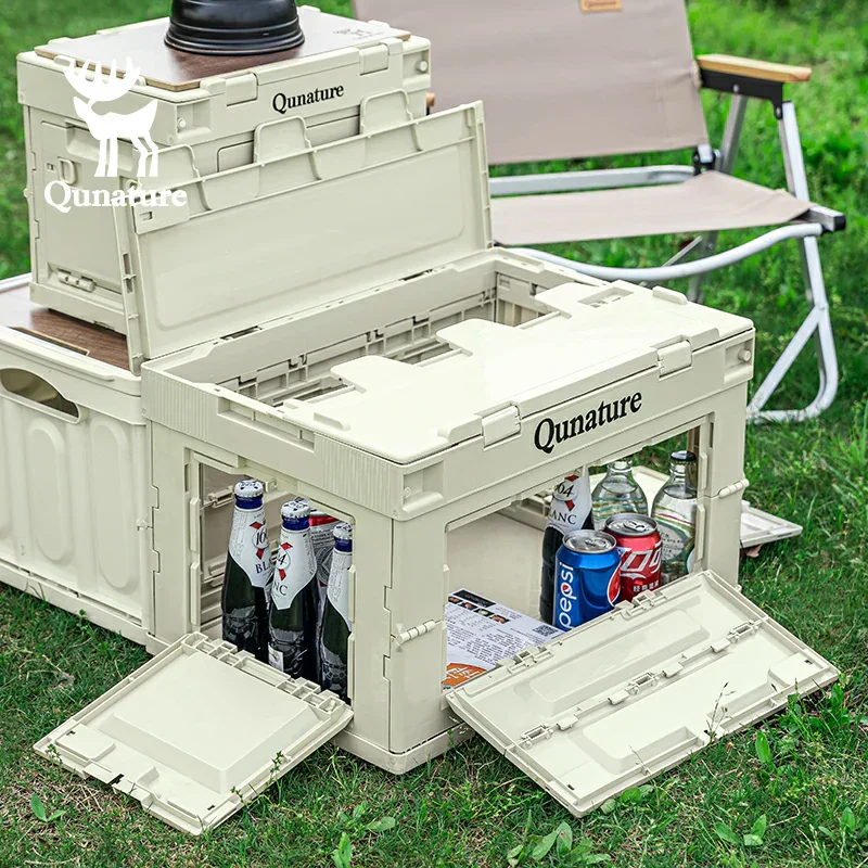 Qunature Outdoor Folding Storage Box with Multi-Door Design and Tabletop Option - Image 7