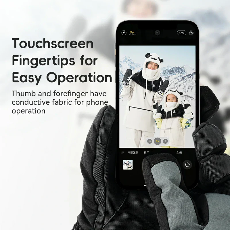 Qunature Outdoor Insulated Ski Gloves - Windproof Waterproof Touchscreen Compatible - Image 5