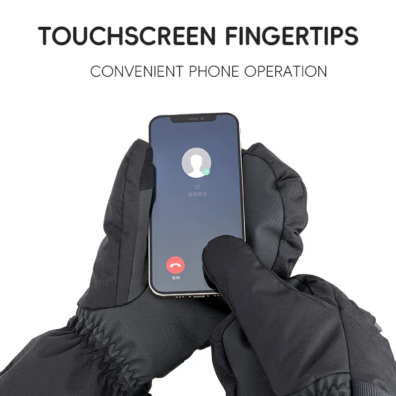 Qunature Windproof Waterproof Thermal Ski Gloves Double-Layer Insulation Touchscreen - Image 6