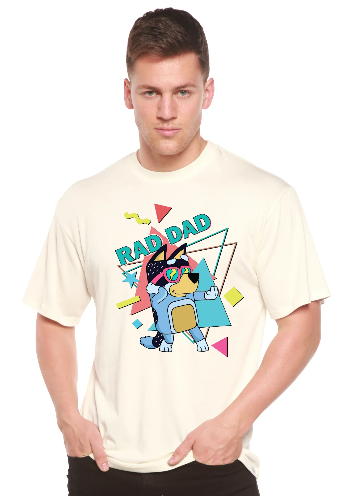 Rad Dad Bluey Men's Bamboo Short Sleeve Graphic T-Shirt - Image 2