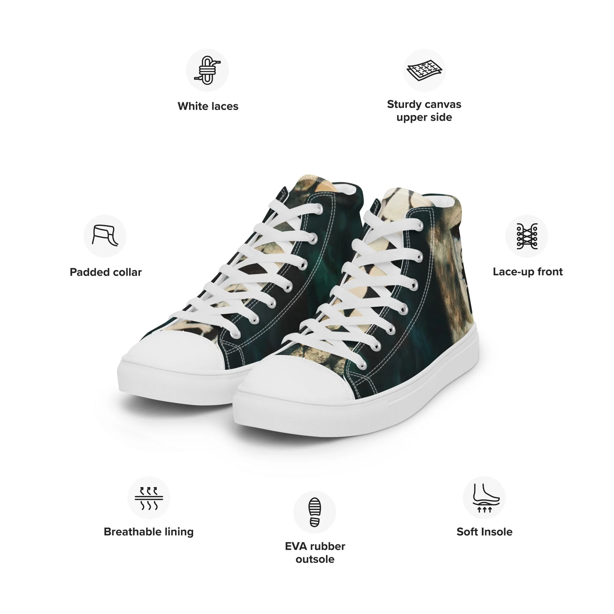 Rain Drops Men’s High Top Chucks - Image 3