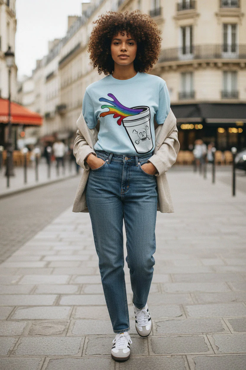 Rainbow Slushy Unisex Heavy Cotton Tee - Image 2