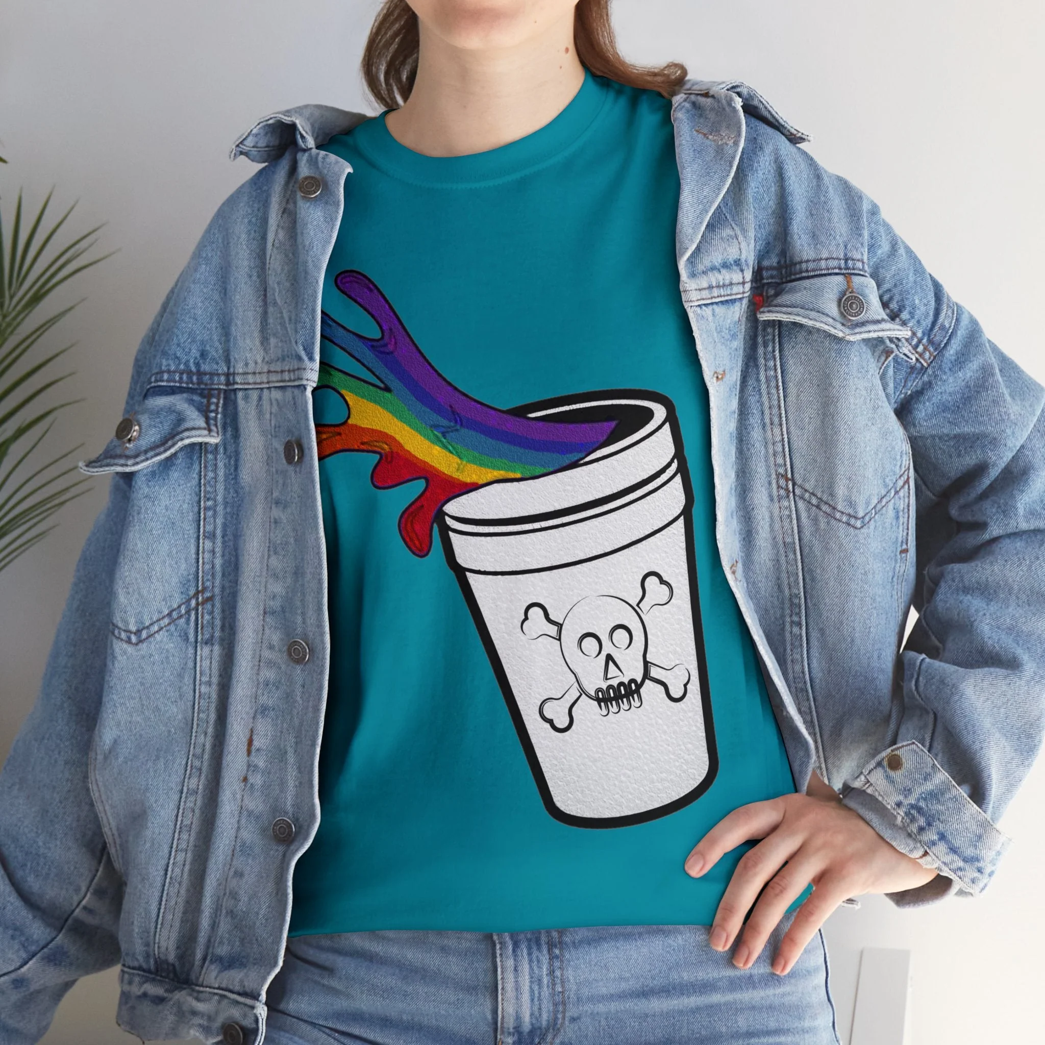 Rainbow Slushy Unisex Heavy Cotton Tee - Image 7