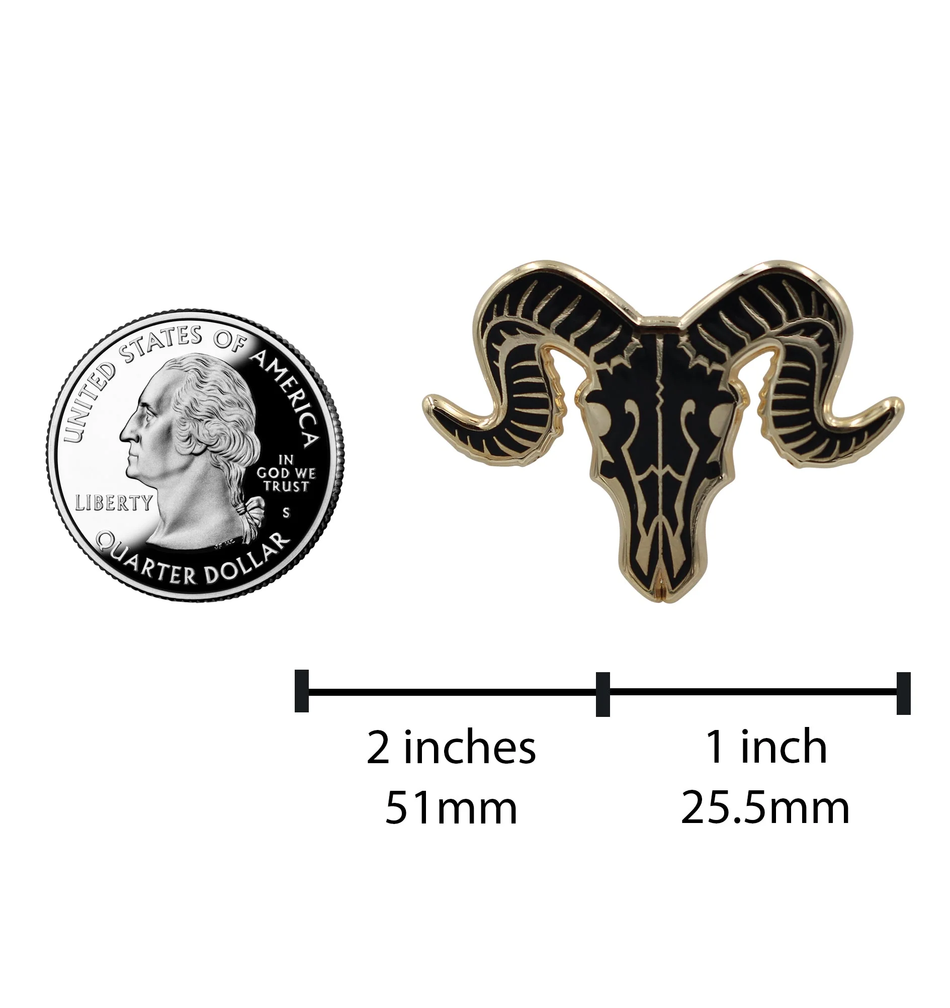 Ram Skull Pin - Occult / Baphomet Enamel Pin - Image 8
