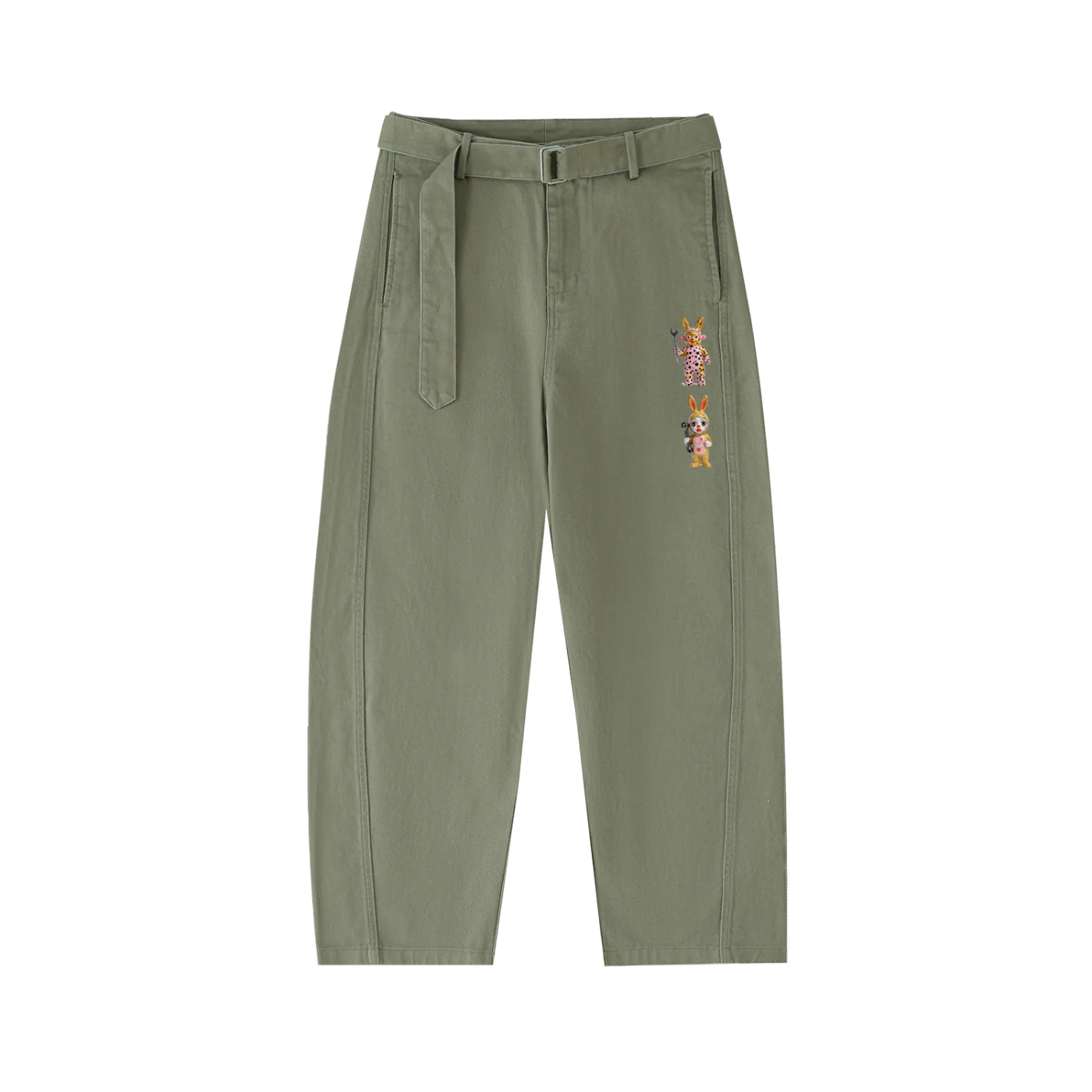 RaTChet BunneeZ Belted Barrel-leg Chino Pants - Image 10