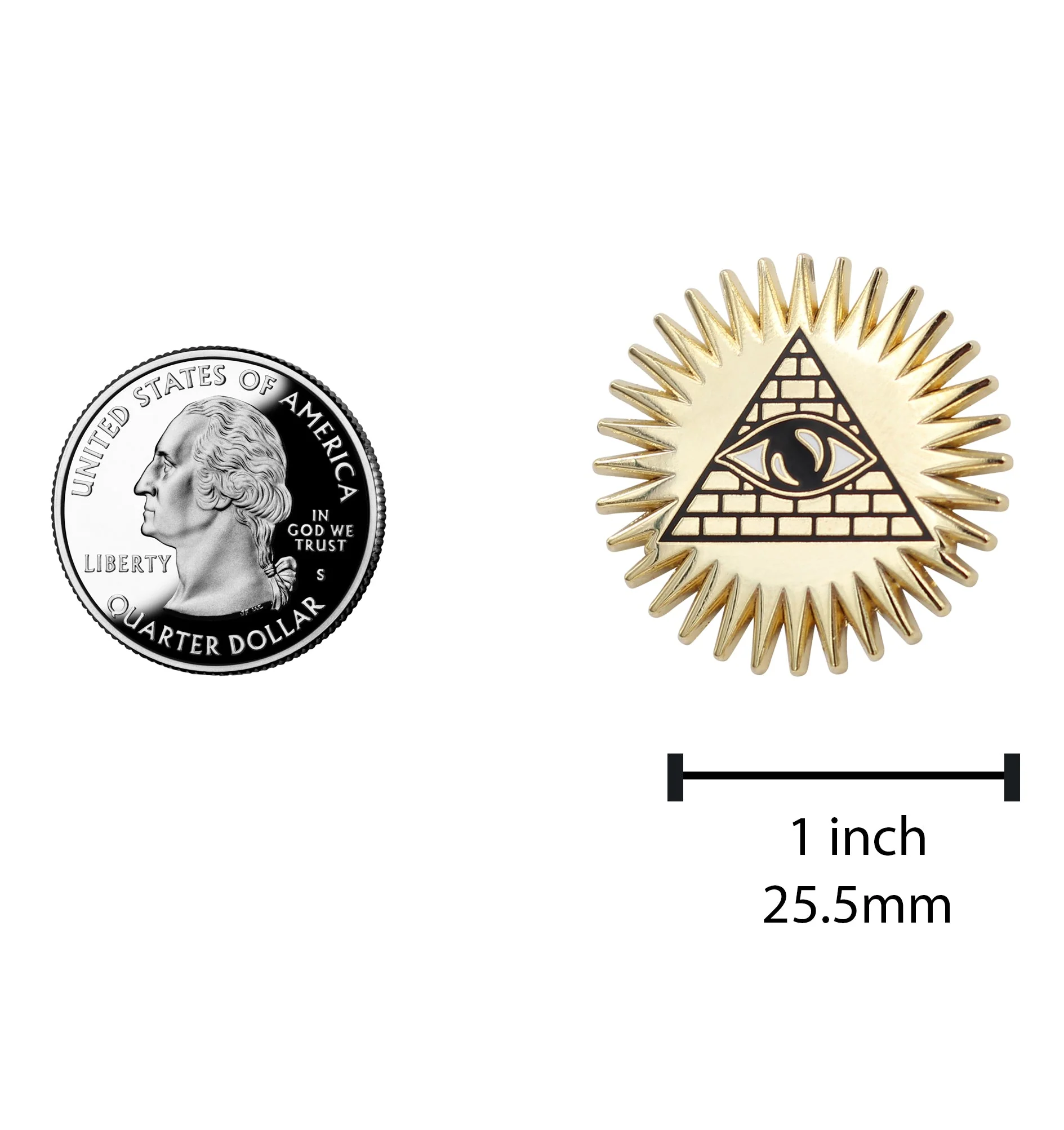 Real Sic Occult Pyramid & Eye Enamel Pin Mason Pin - Masonic Lapel Pin - Image 4