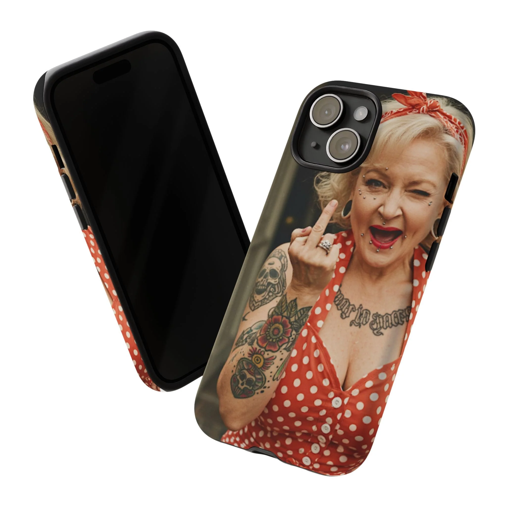 Rebellious Tattooed Betty White Tough Phone Case - Image 15