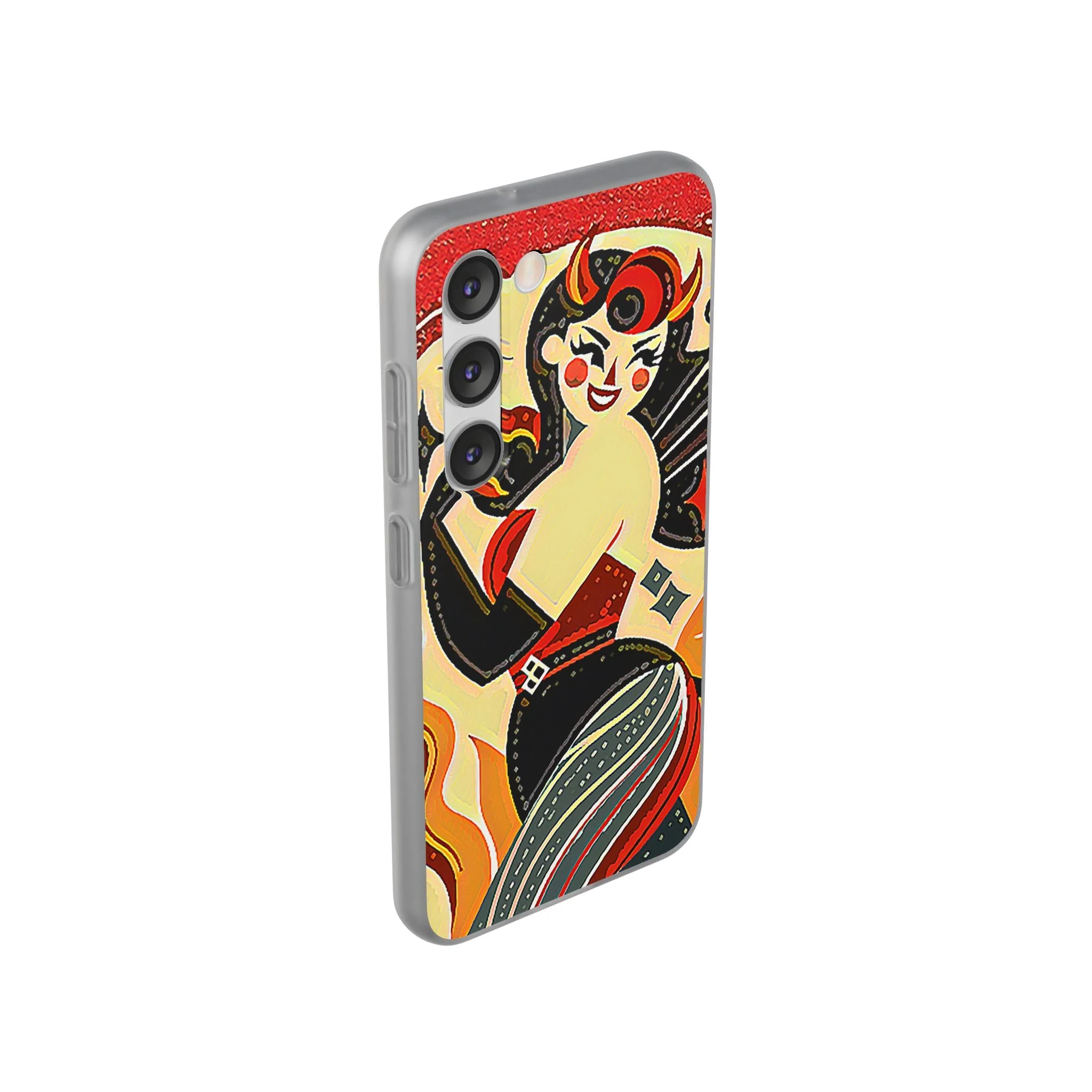 Red & Black Female Devil Flexi Phone Case - Image 109