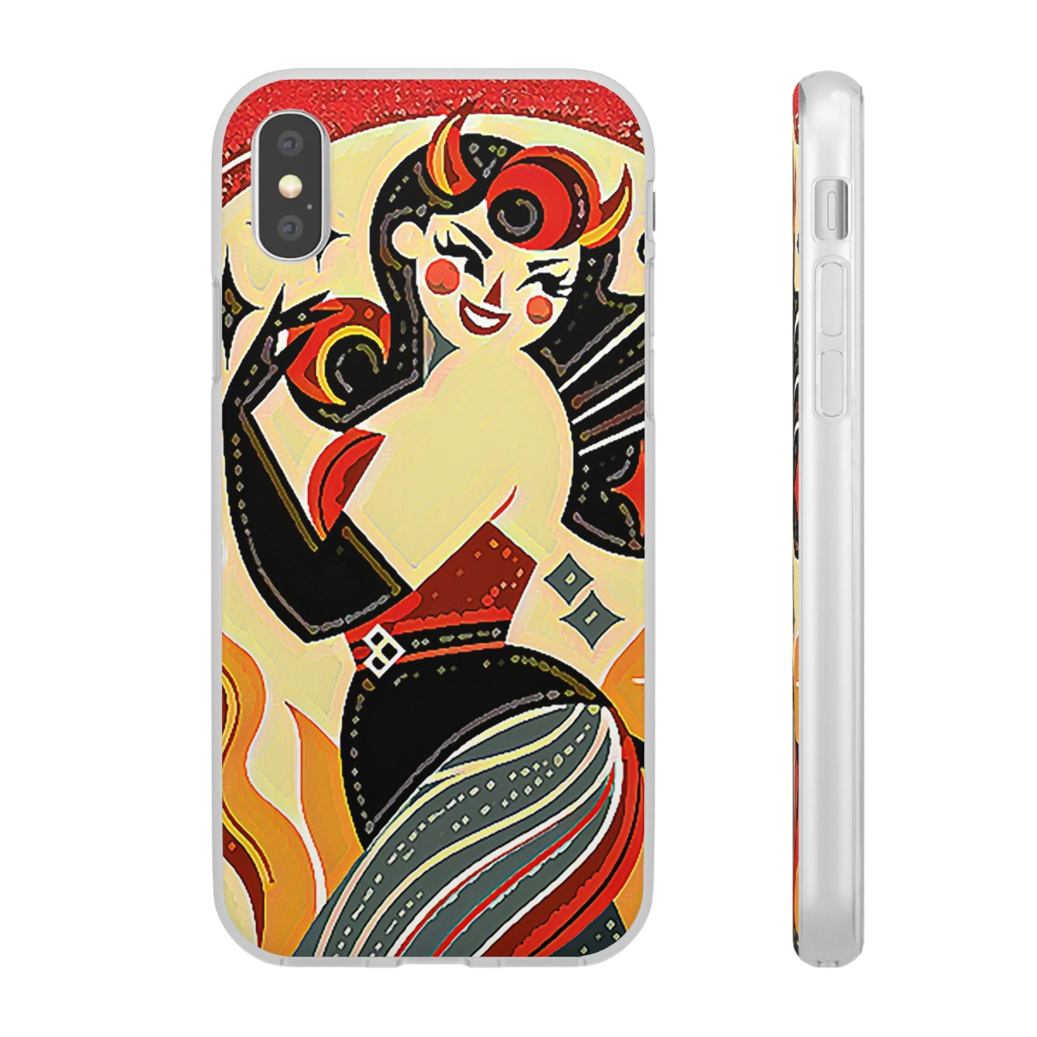 Red & Black Female Devil Flexi Phone Case - Image 8