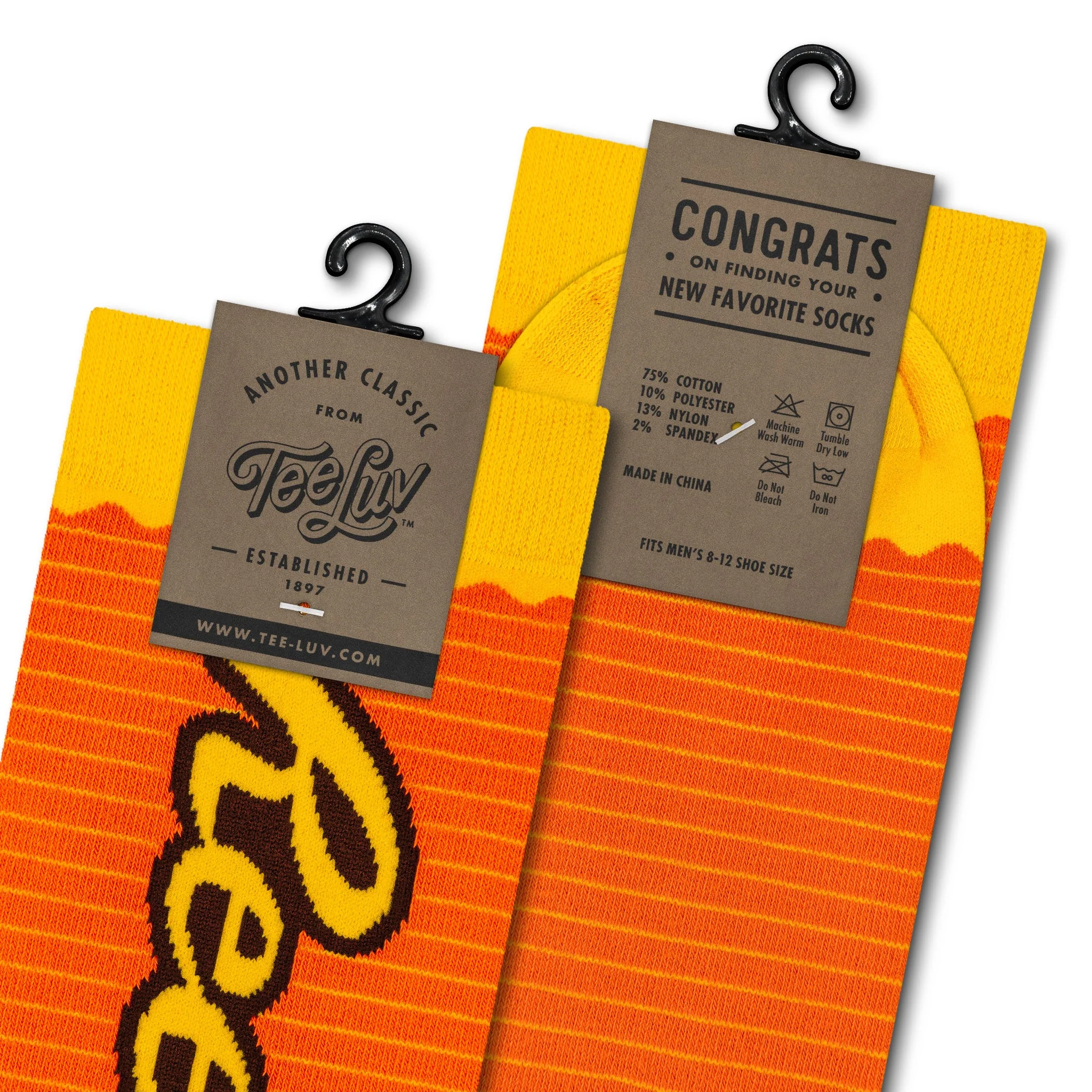Reese's Candy Logo Crew Socks - Orange/Yellow - Image 2