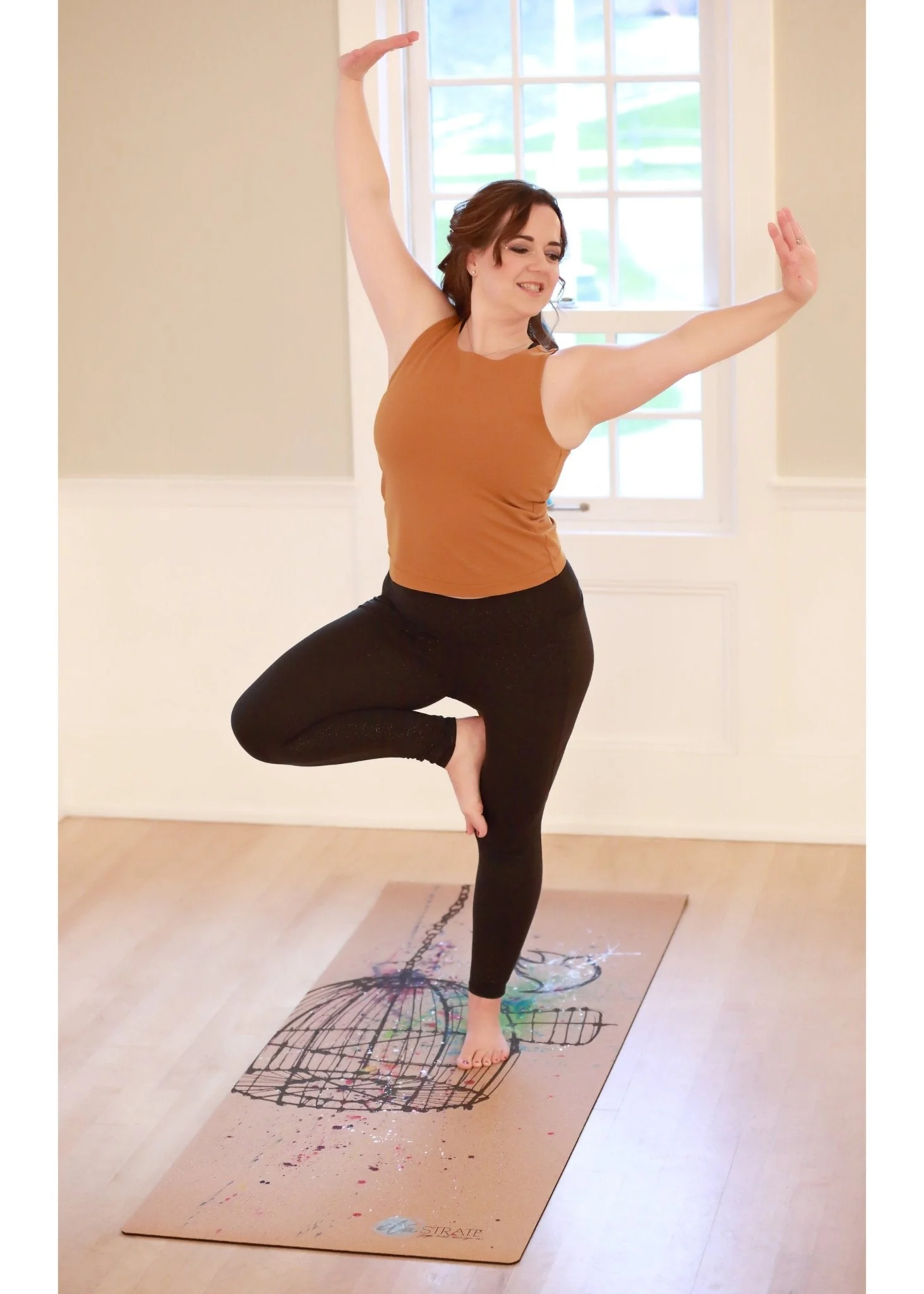 Release WANDERER Hand Painted Cork TRAVEL Yoga mat - Image 3