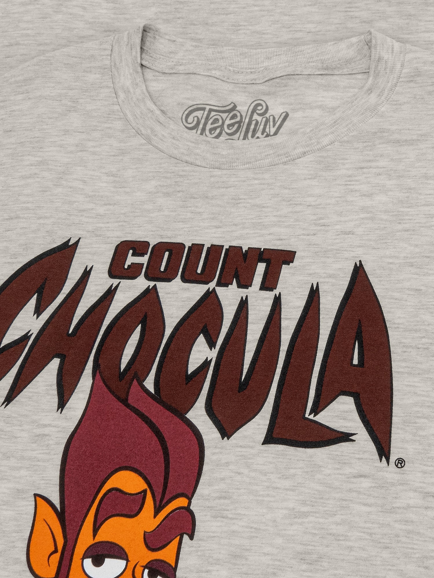 Retro Count Chocula Monster Cereal Mascot T-Shirt - Oat Heather - Image 2