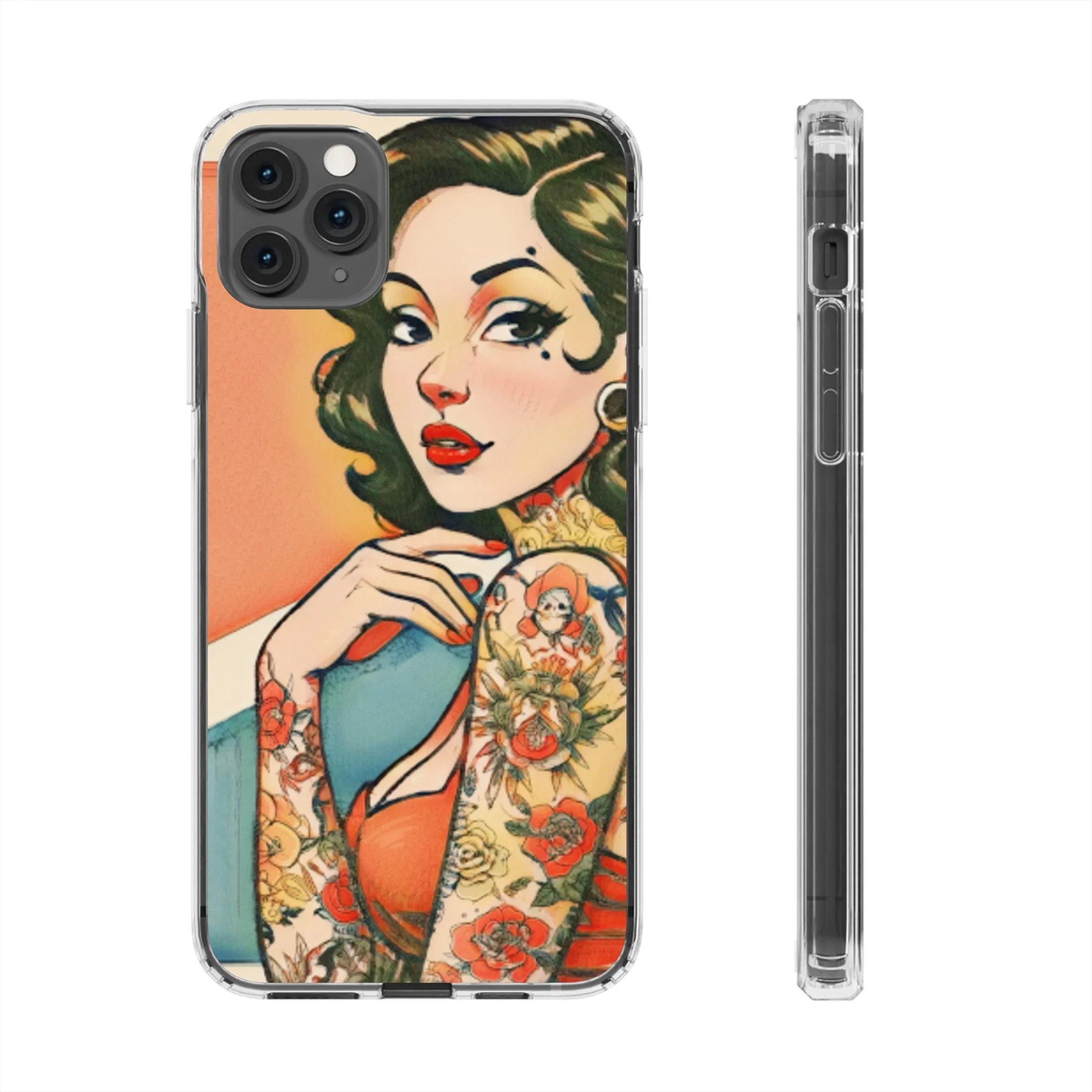 Retro Pin Up Clear Phone Case - Image 12