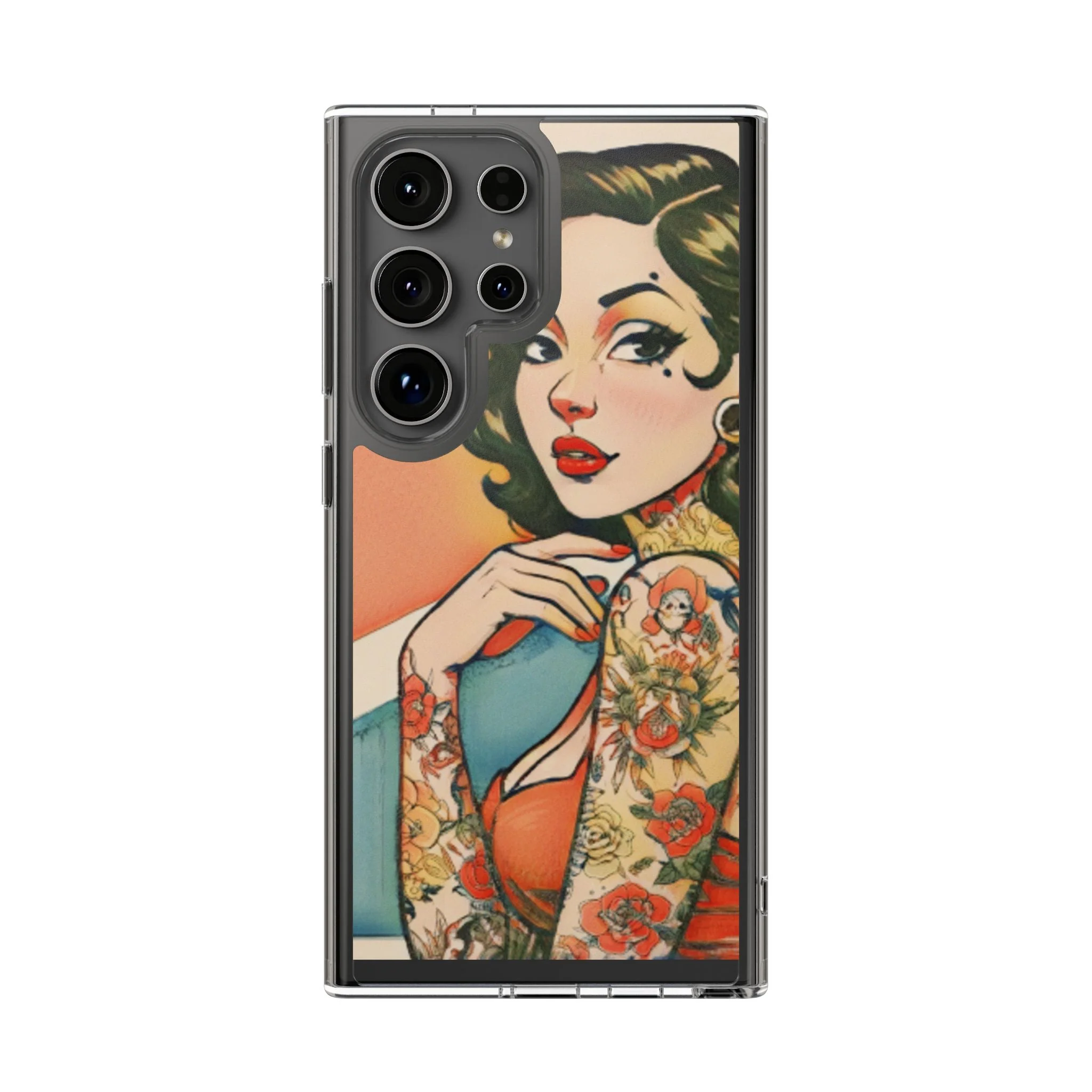 Retro Pin Up Clear Phone Case - Image 22