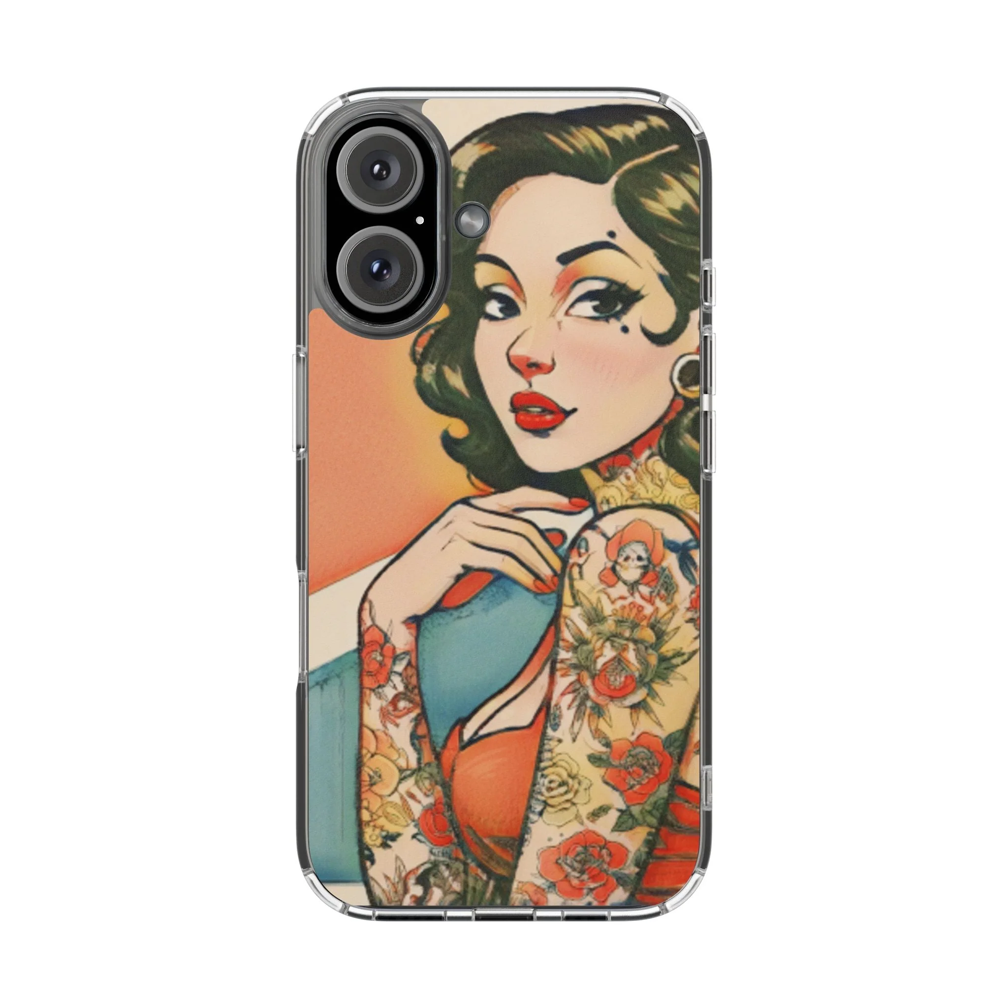 Retro Pin Up Clear Phone Case - Image 23