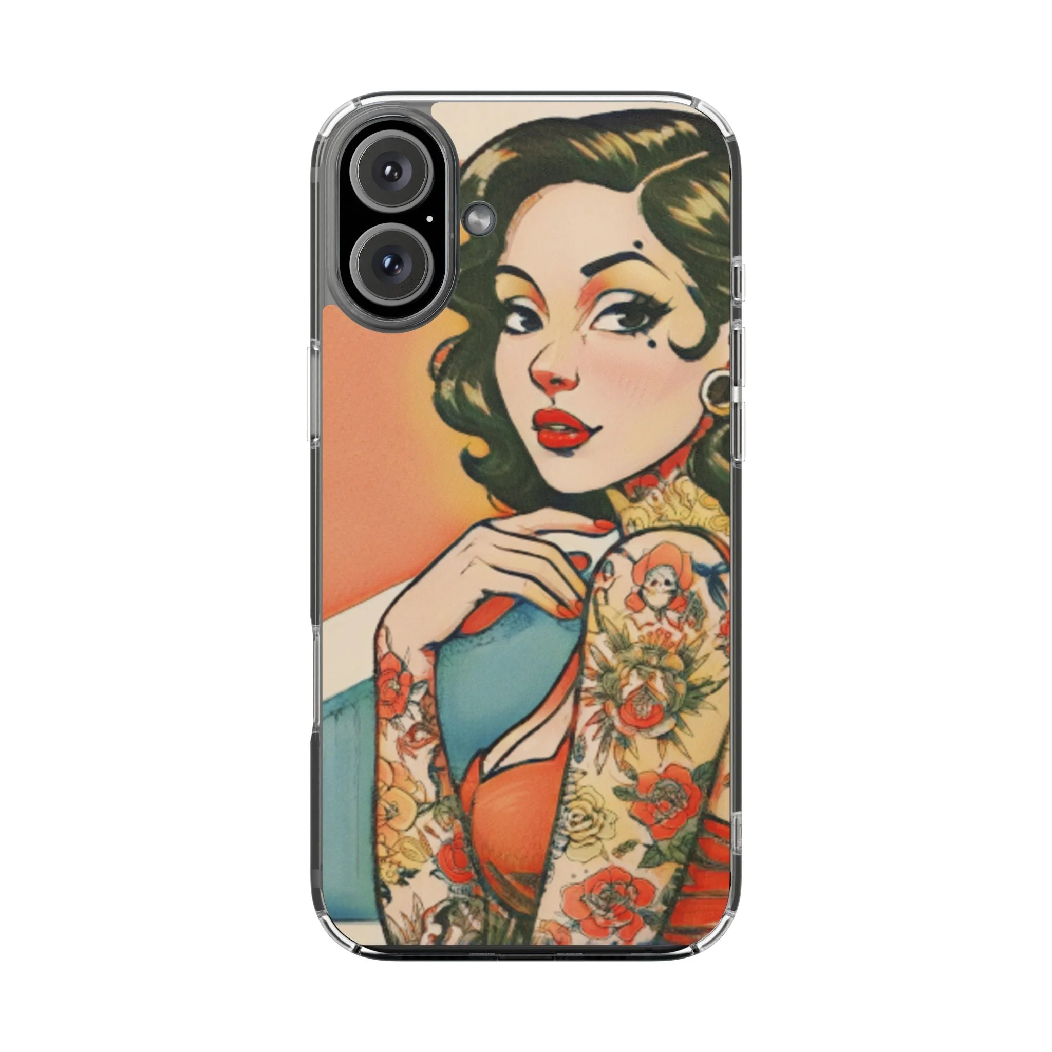 Retro Pin Up Clear Phone Case - Image 25